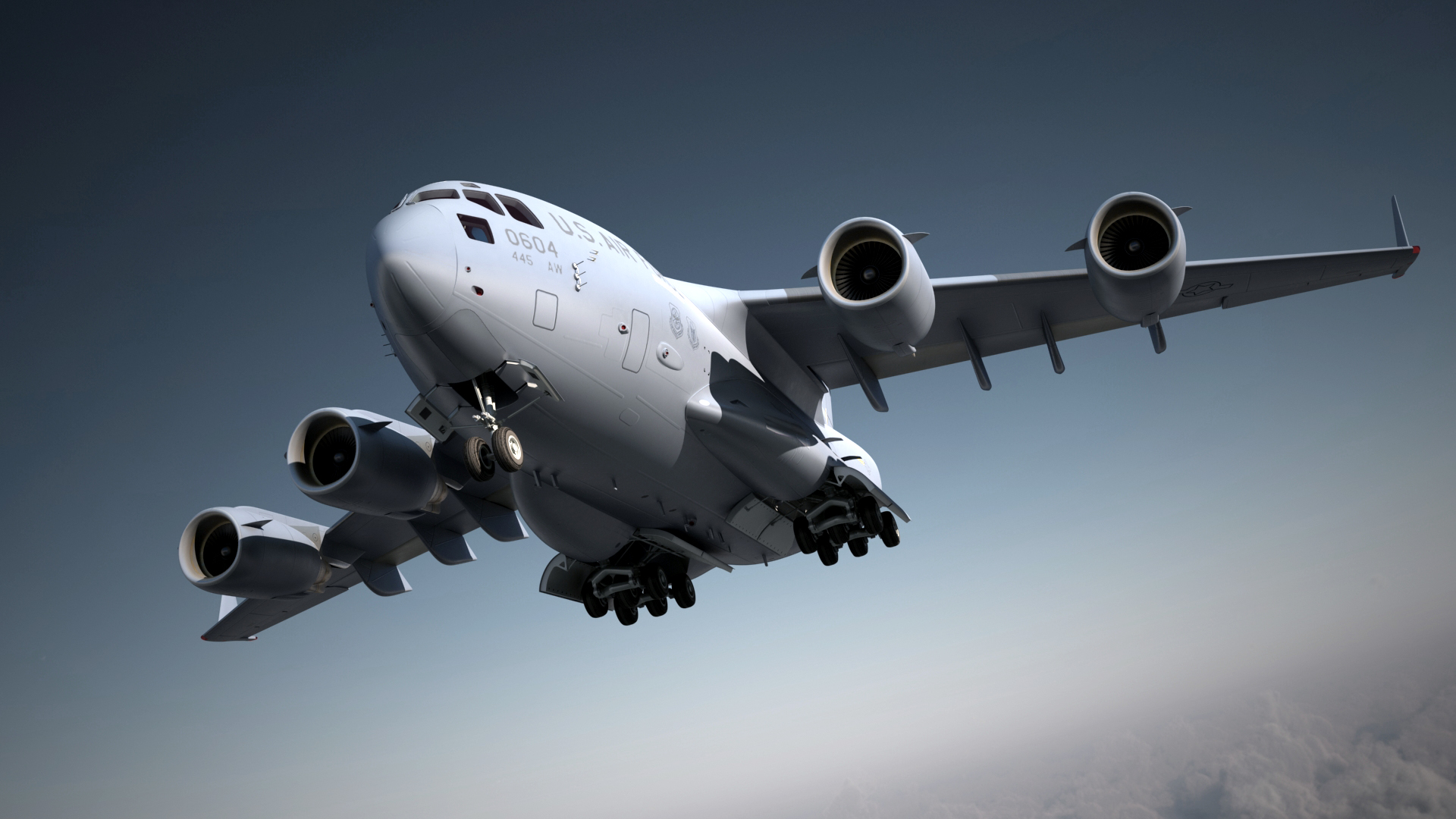 Boeing C17 Globemaster III Transport Aircraft Rigged 3D