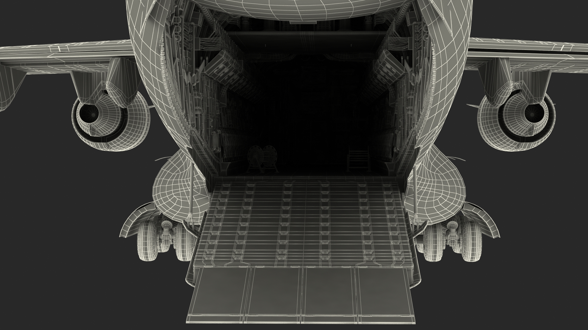 Boeing C17 Globemaster III Transport Aircraft Rigged 3D