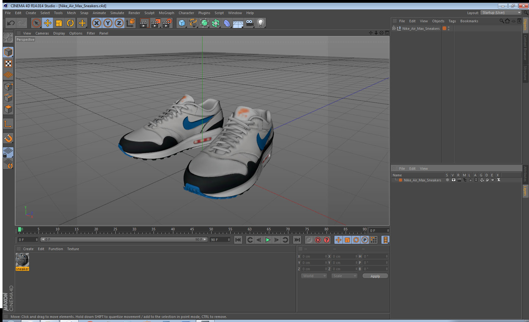 3D Nike Air Max Sneakers
