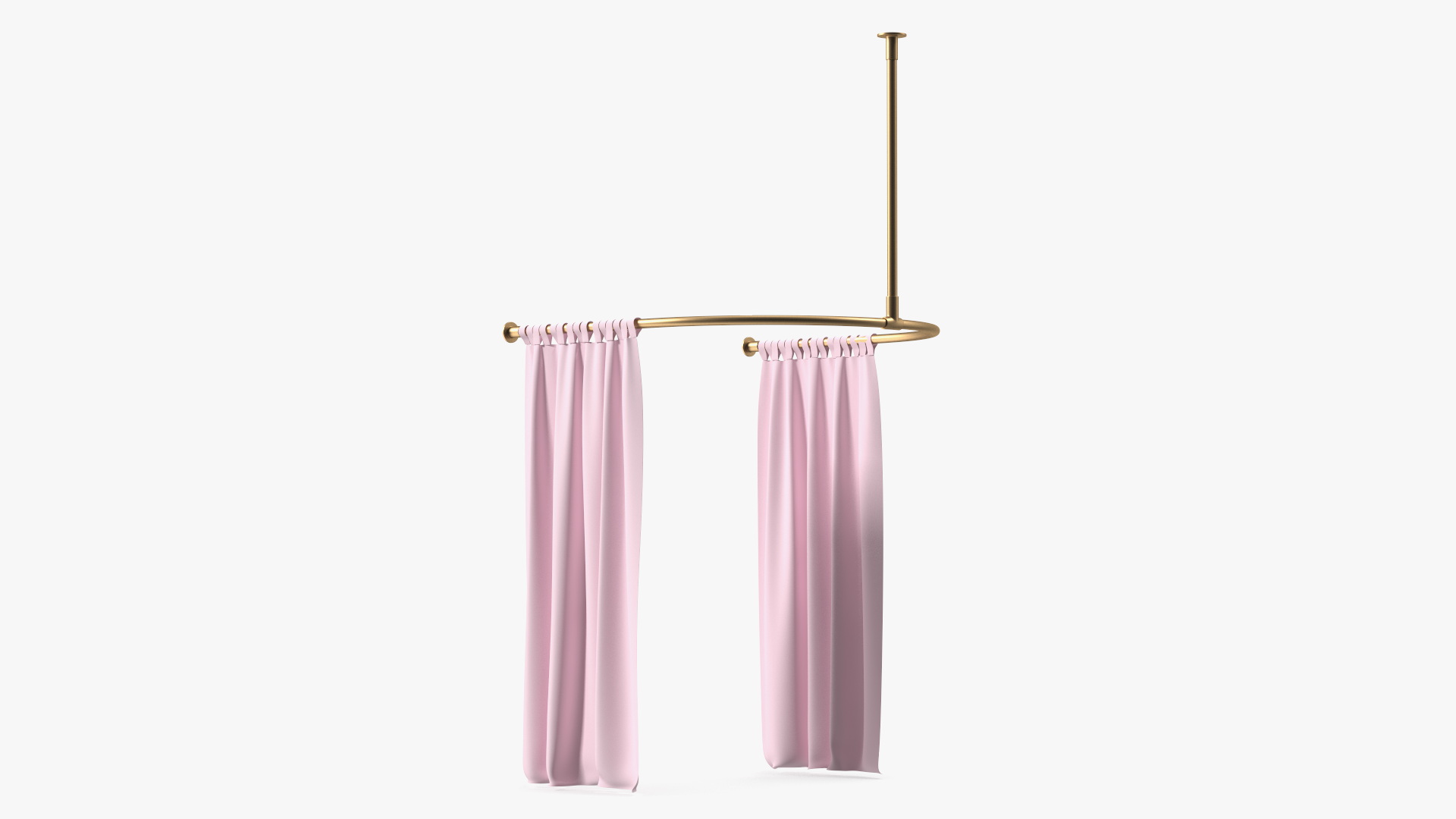 3D model Pink Fitting Room Curtain Open