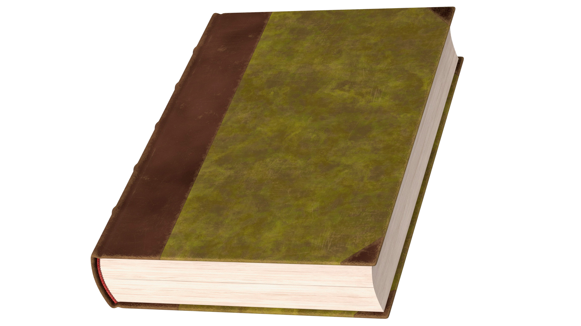 3D Hardback Book Elven Text Green Rigged for Maya