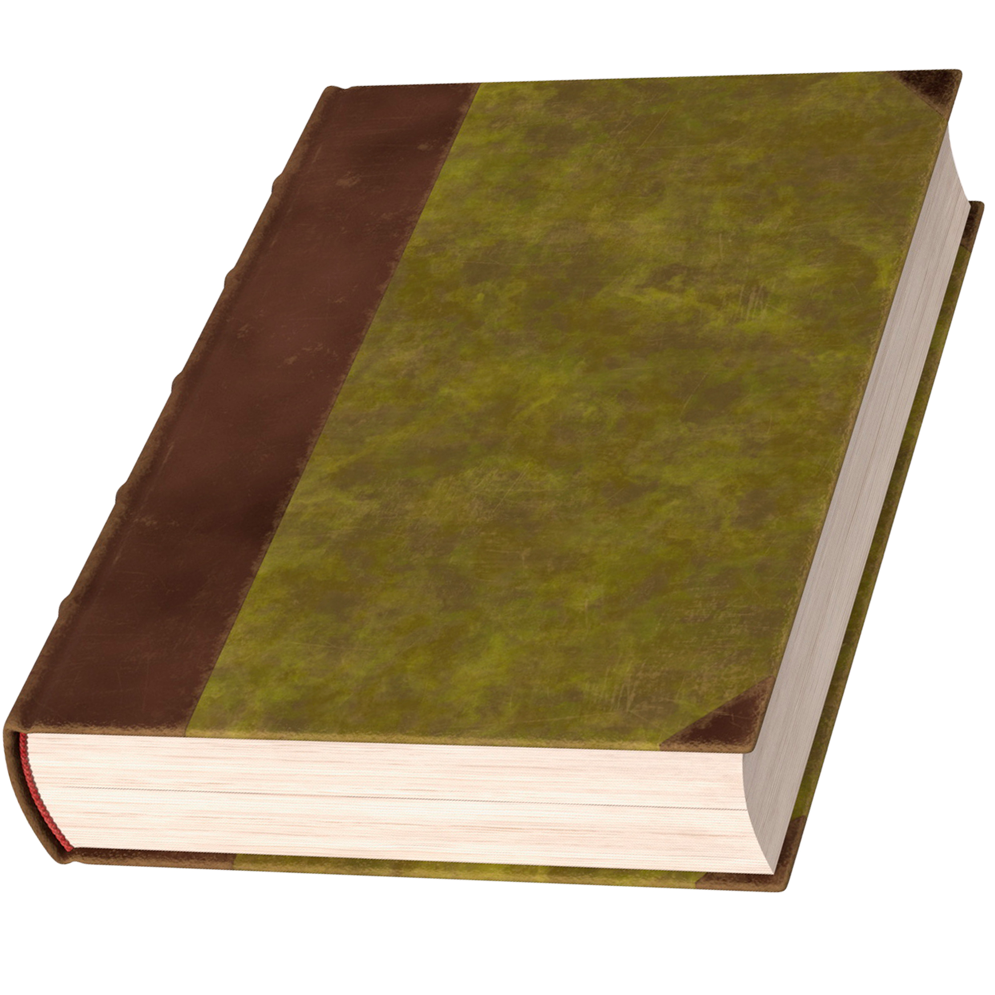 3D Hardback Book Elven Text Green Rigged for Maya