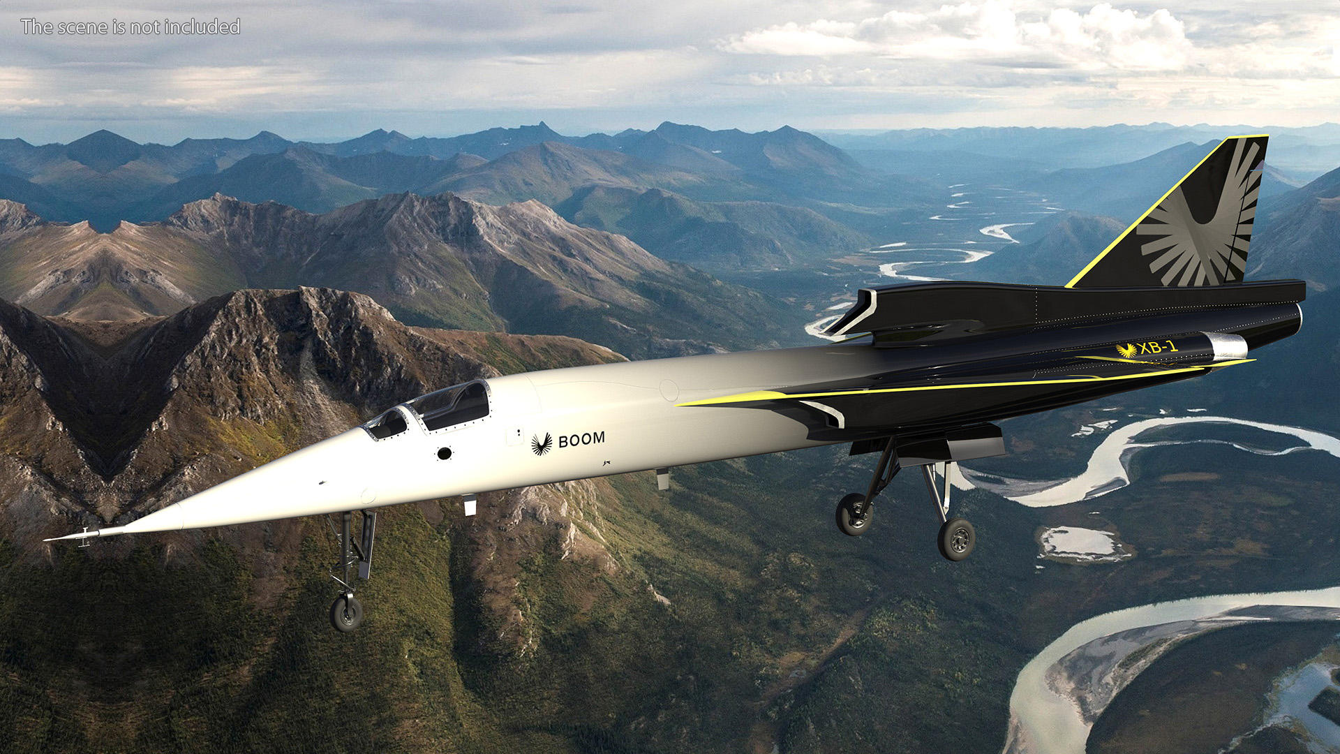Prototype Boom Supersonic Jet XB-1 3D model