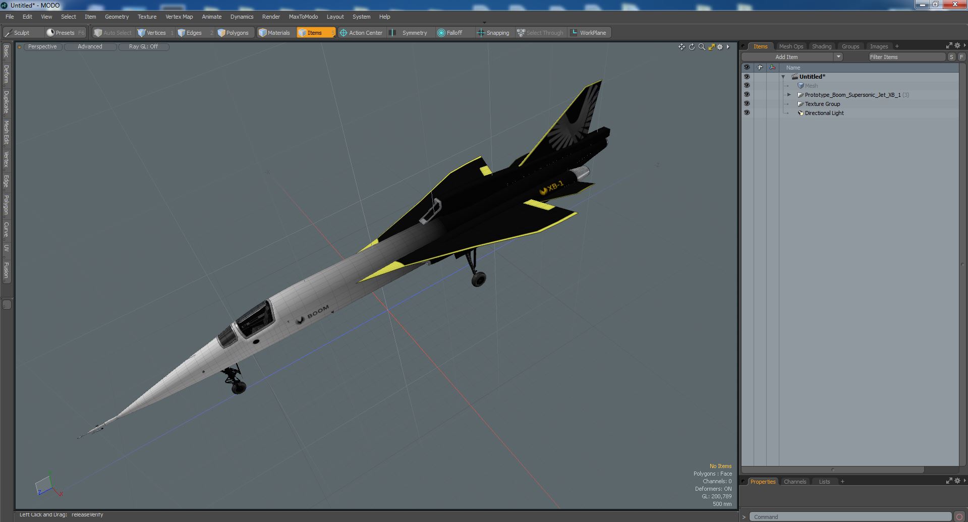 Prototype Boom Supersonic Jet XB-1 3D model