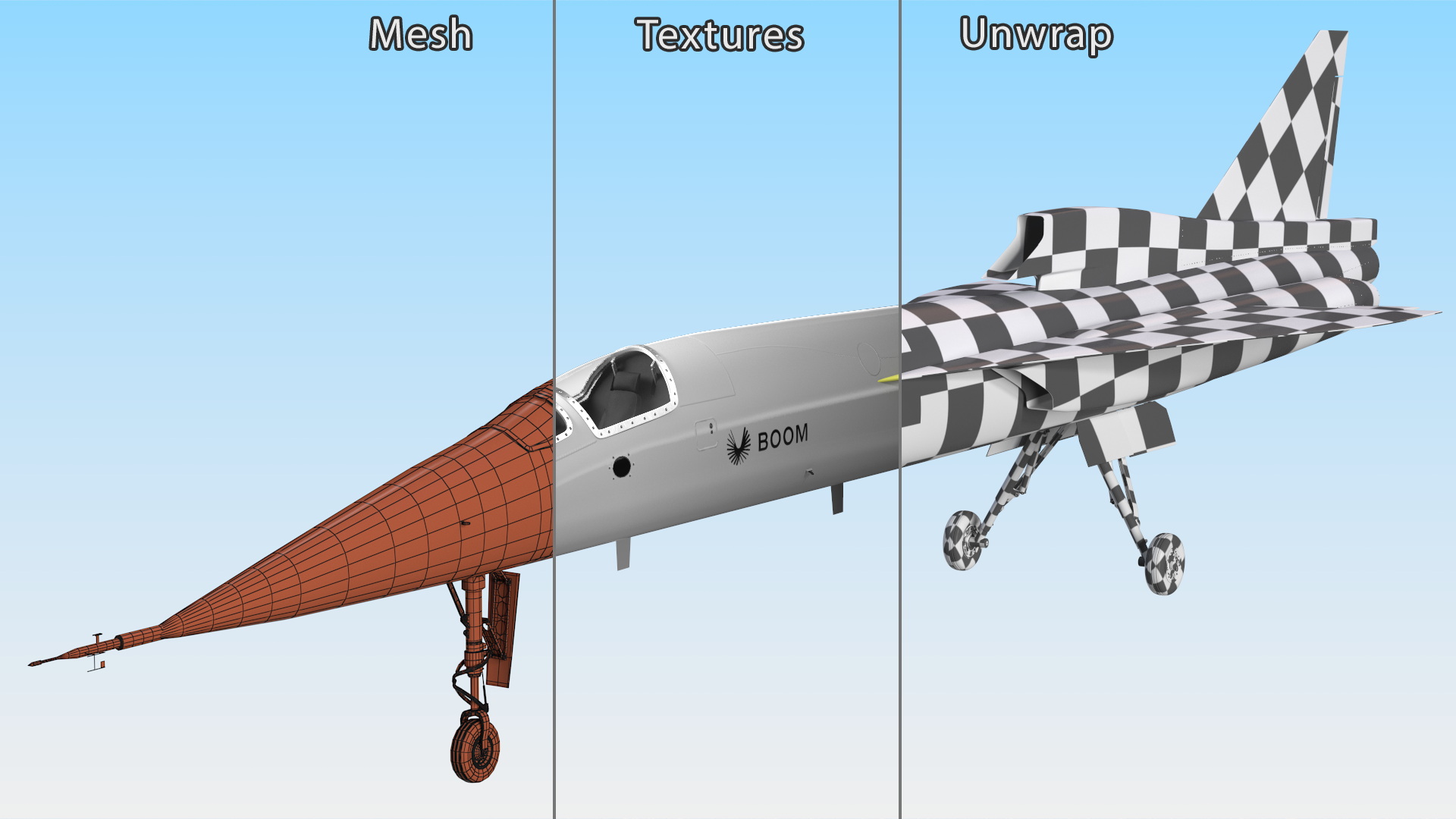 Prototype Boom Supersonic Jet XB-1 3D model