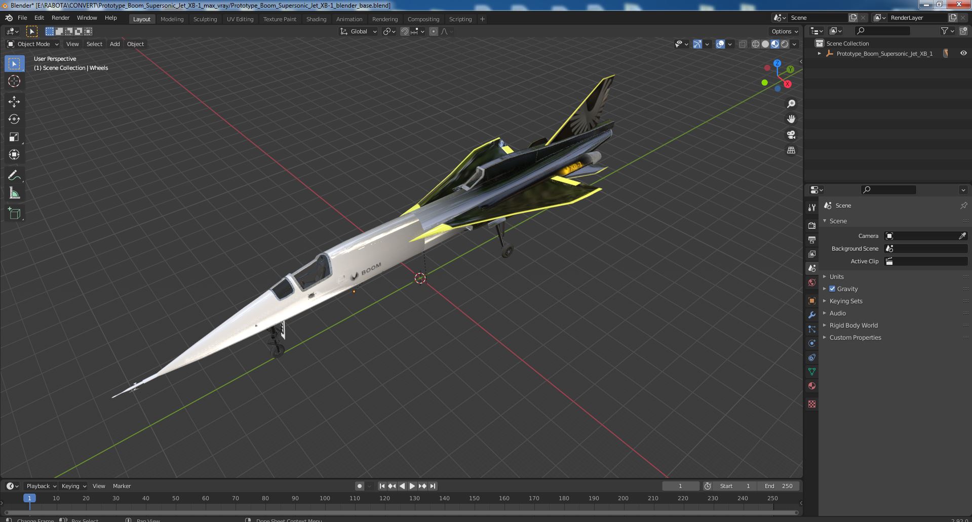Prototype Boom Supersonic Jet XB-1 3D model