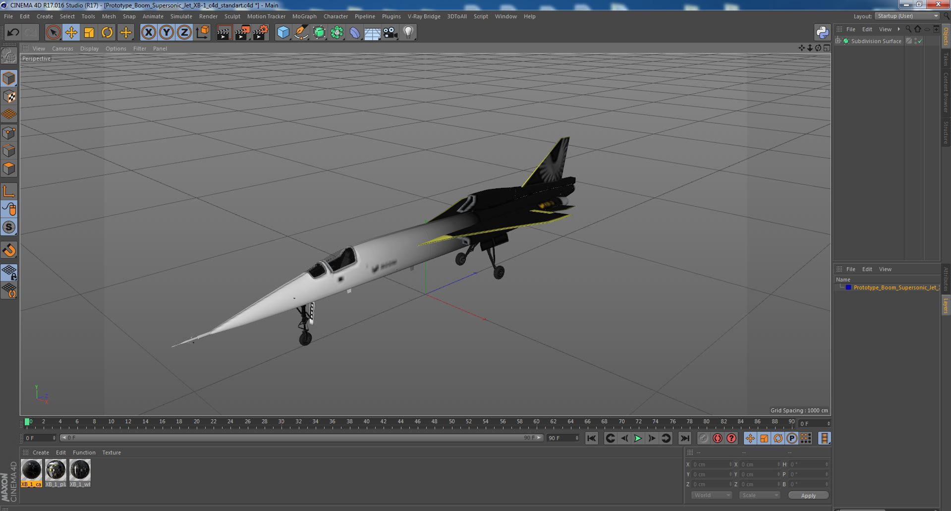 Prototype Boom Supersonic Jet XB-1 3D model