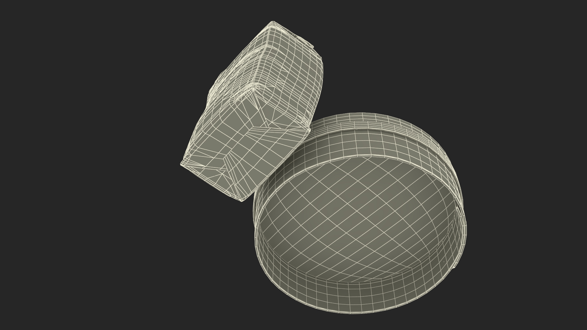 3D Wheat Flour and Wooden Sieve model