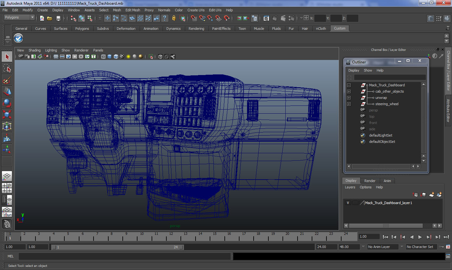 3D model Mack Truck Dashboard
