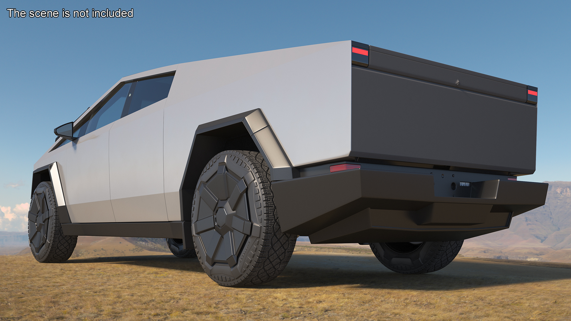 3D 2024 Tesla Cybertruck with Lights On Rigged model