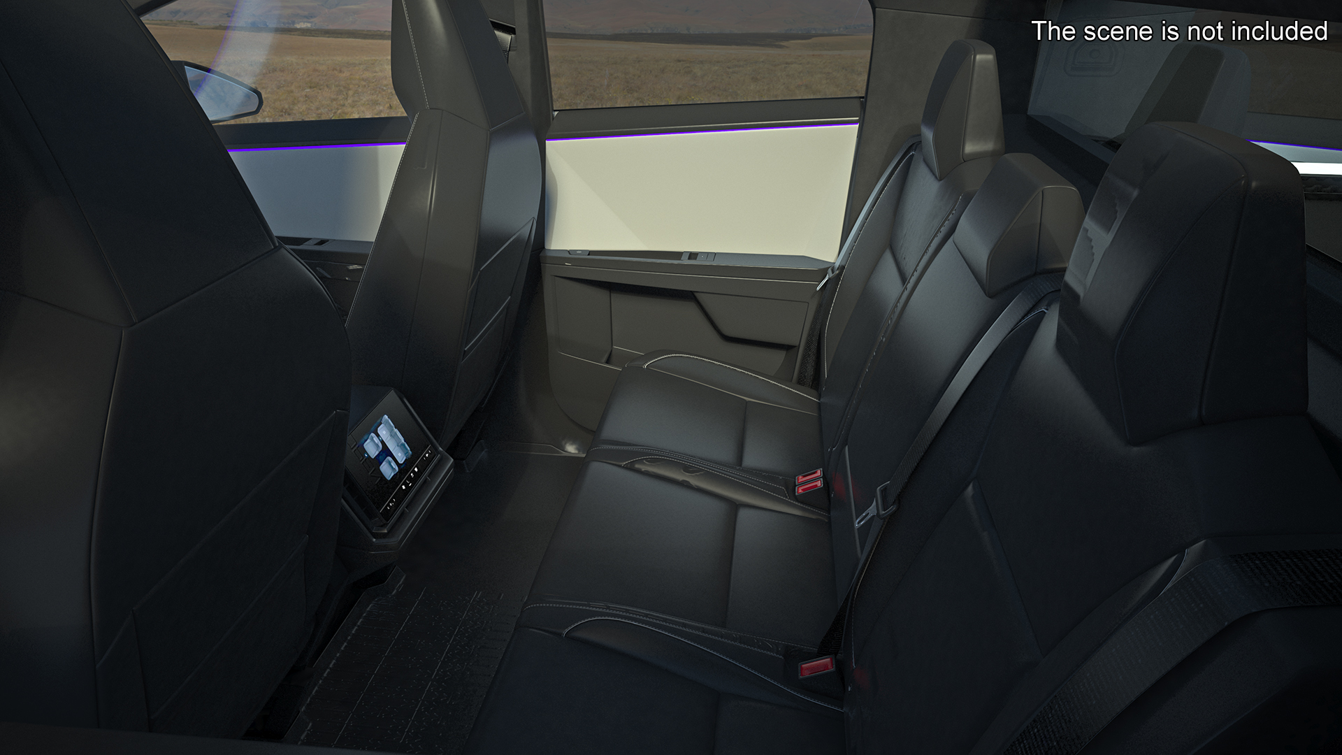 3D 2024 Tesla Cybertruck with Lights On Rigged model