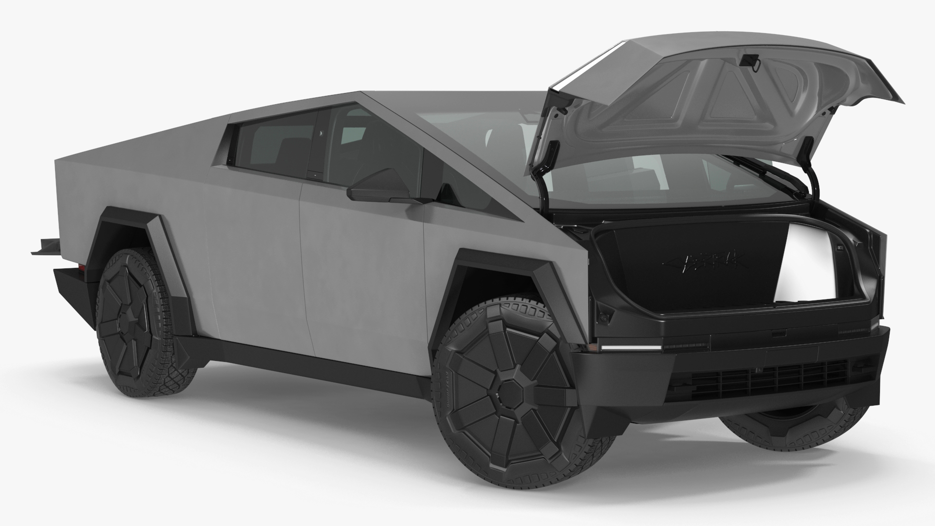3D 2024 Tesla Cybertruck with Lights On Rigged model