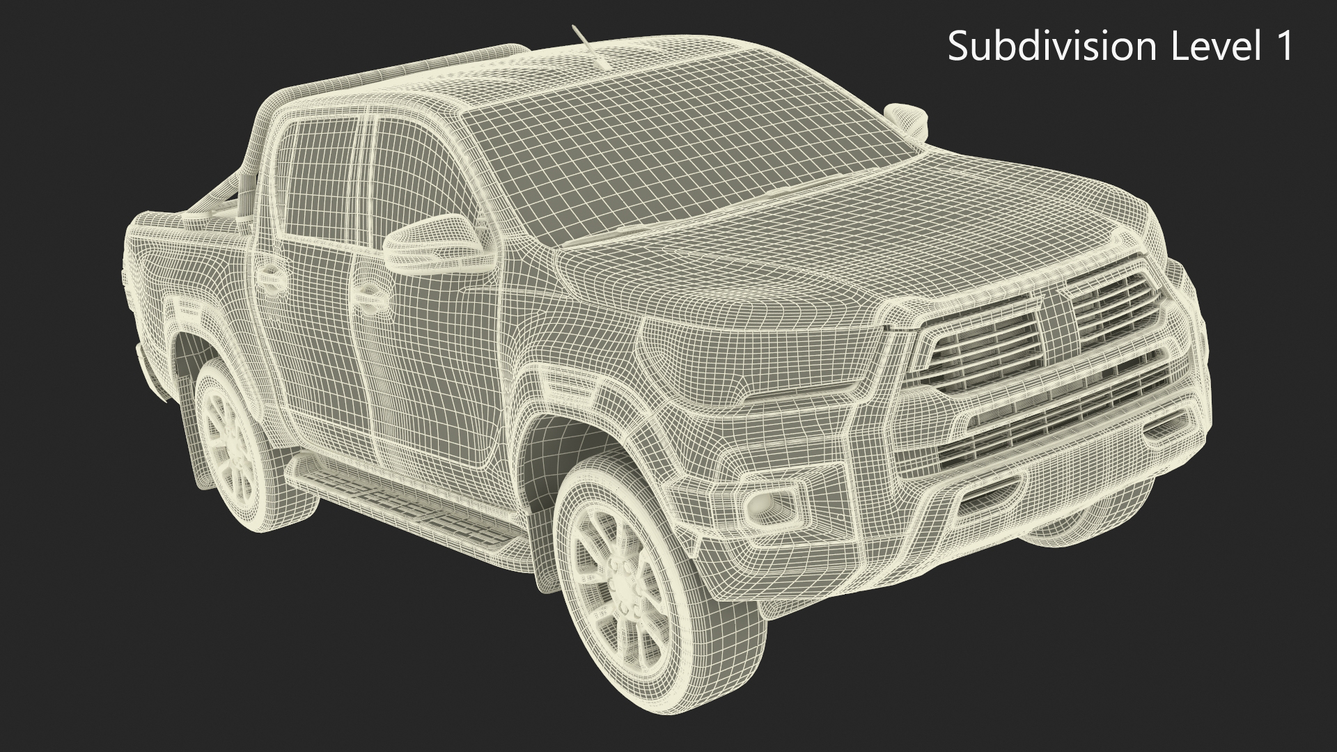 3D Pickup Truck White model