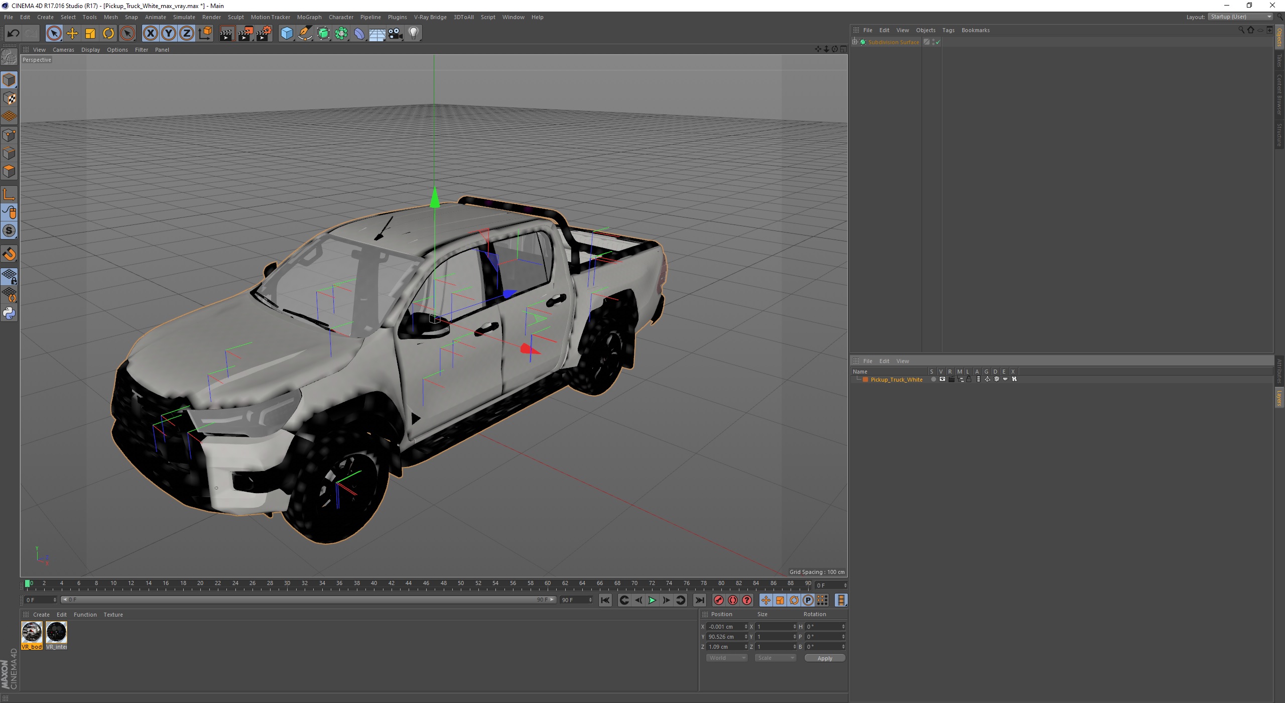 3D Pickup Truck White model