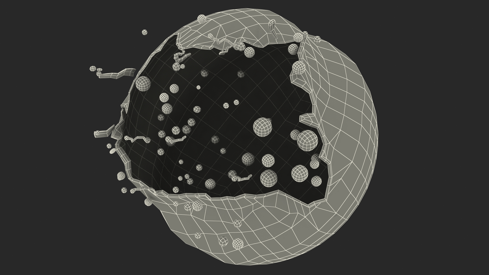 3D model Soap Bubble Burst Stage 4