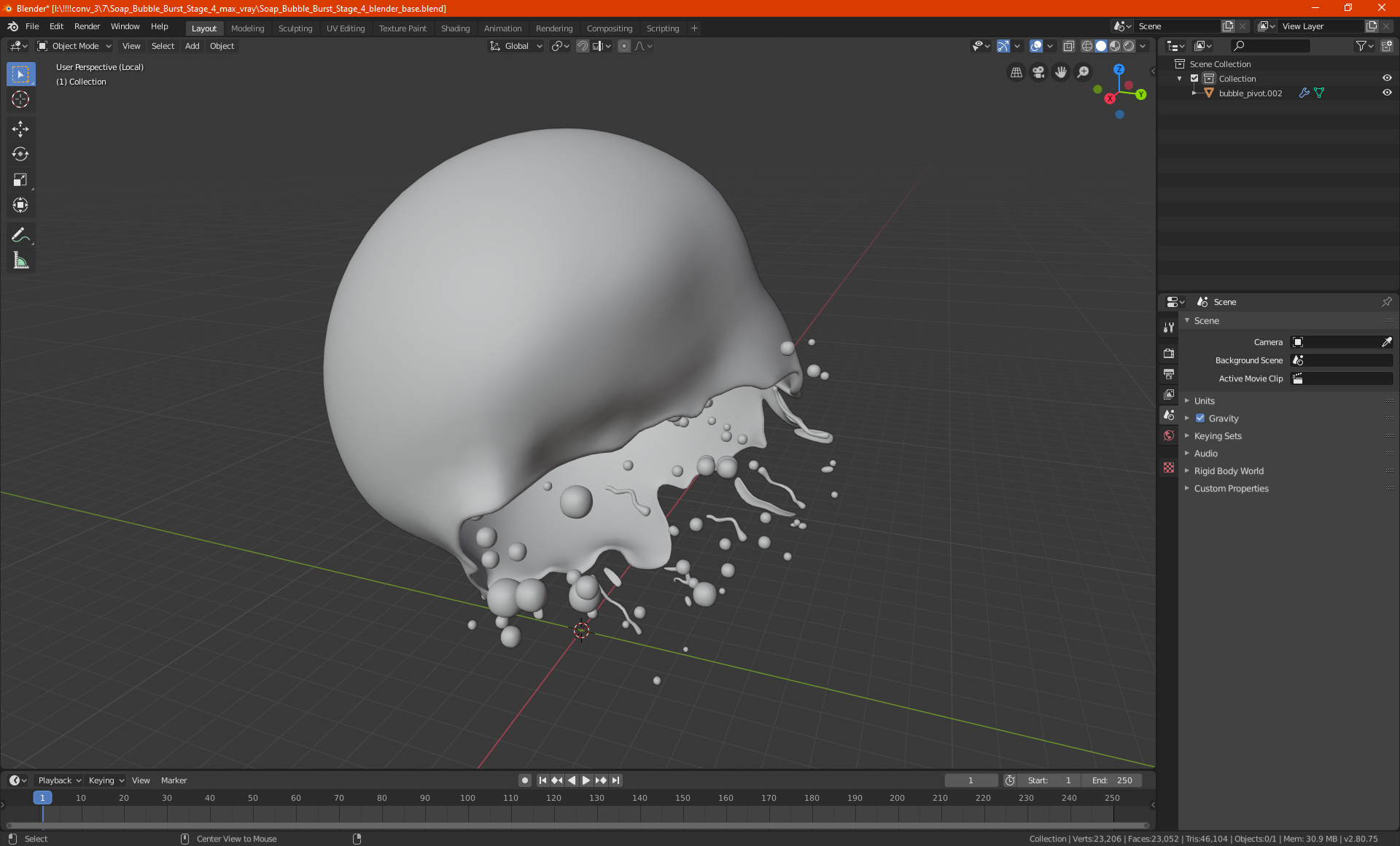 3D model Soap Bubble Burst Stage 4