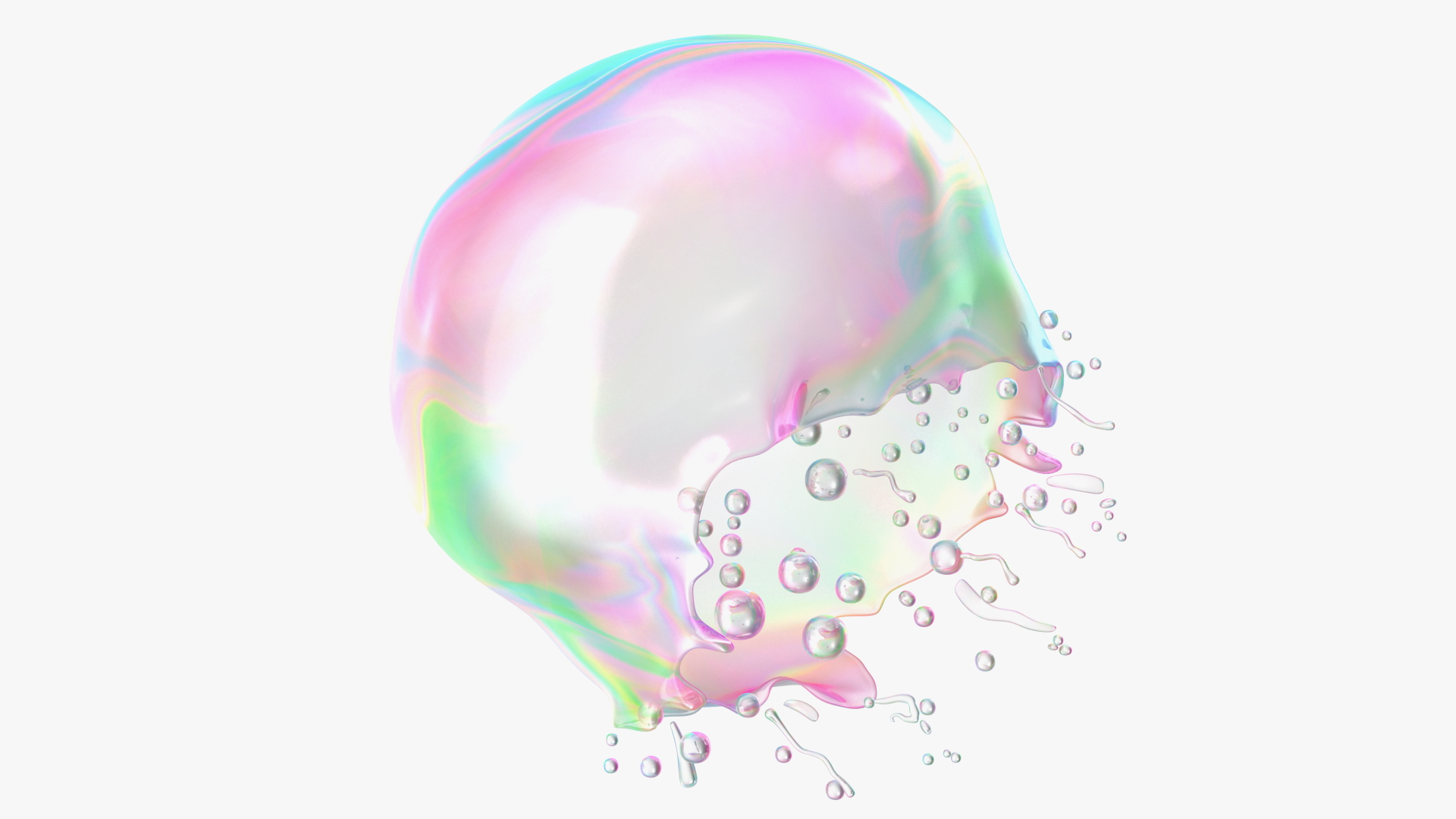3D model Soap Bubble Burst Stage 4