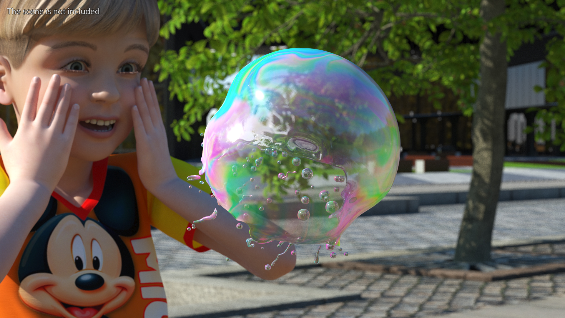 3D model Soap Bubble Burst Stage 4