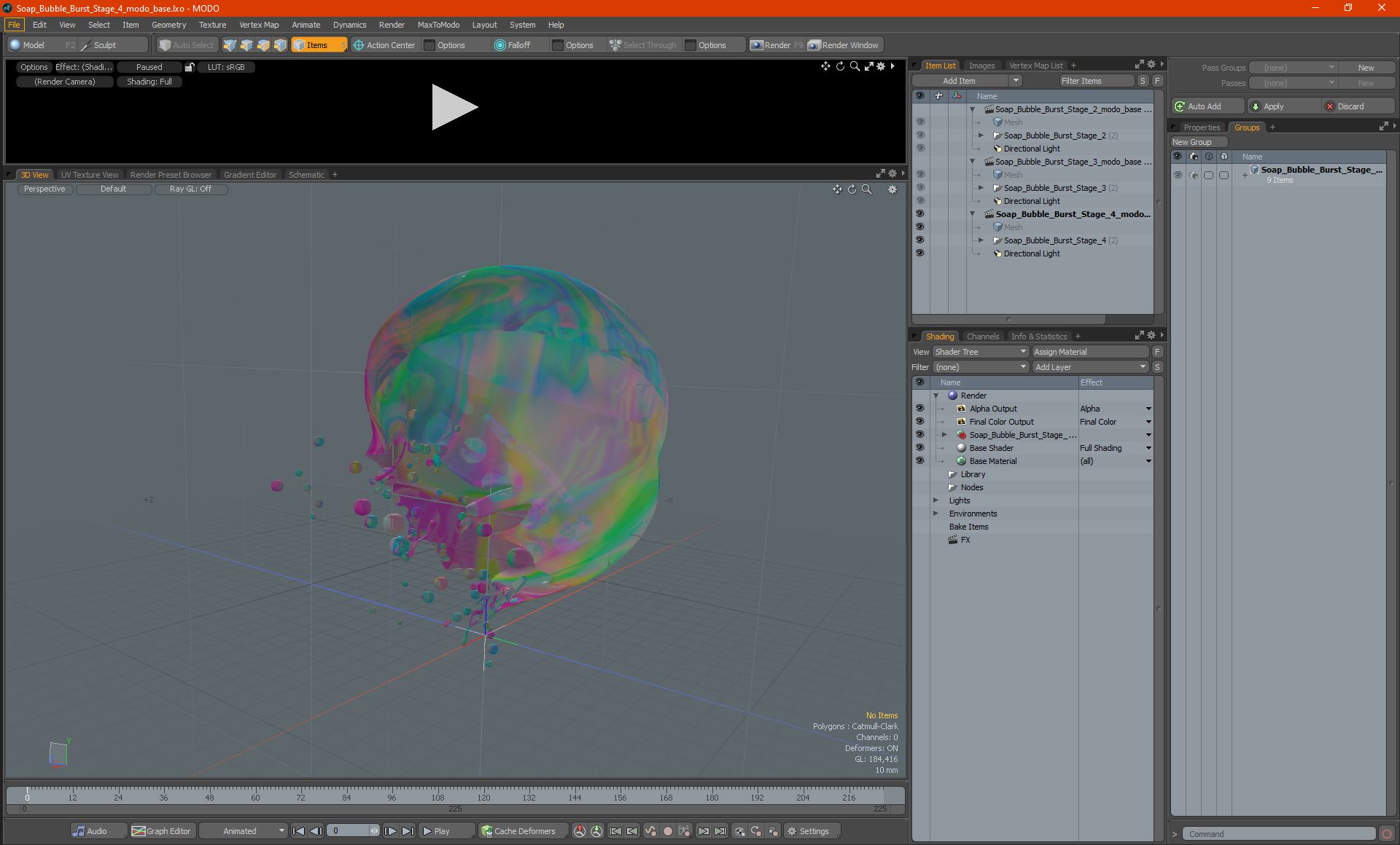 3D model Soap Bubble Burst Stage 4