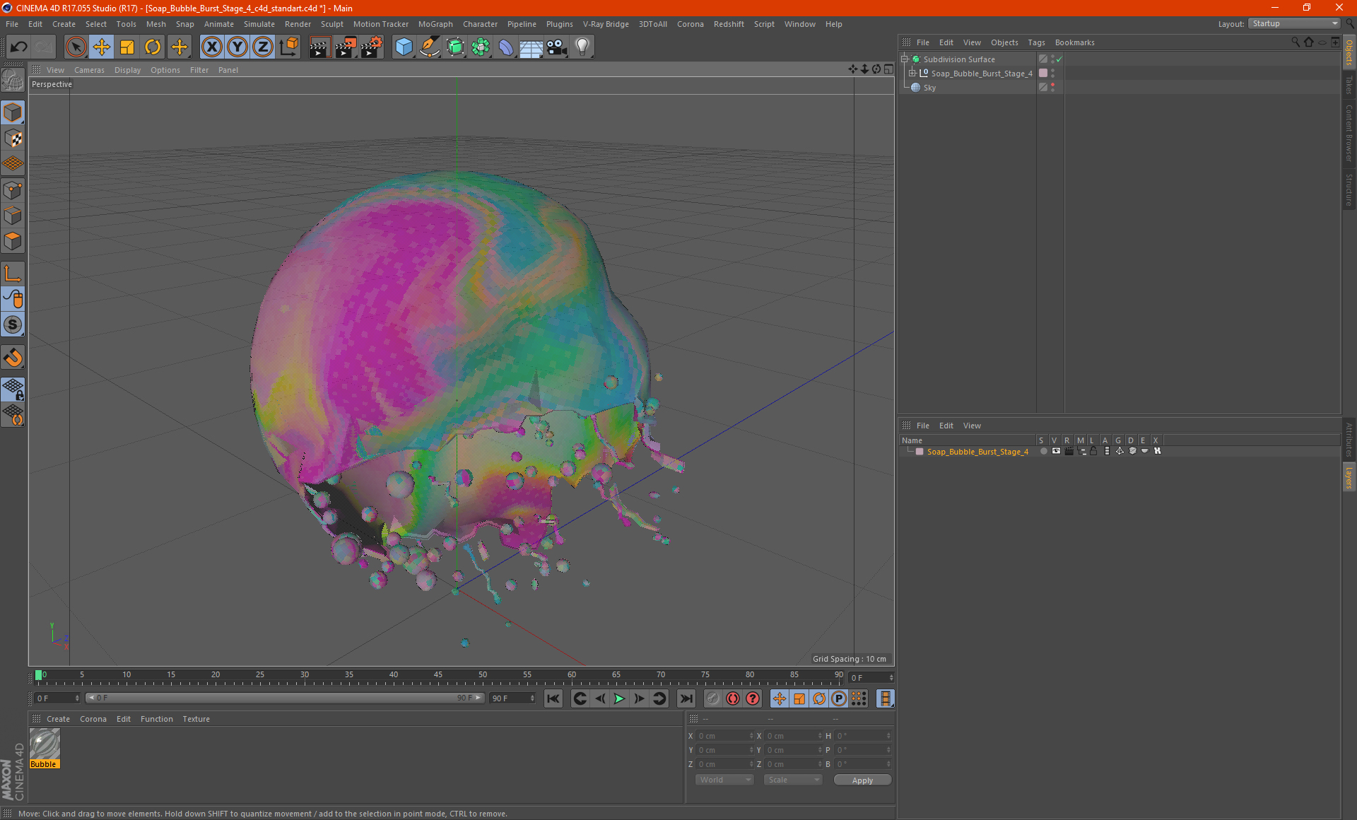 3D model Soap Bubble Burst Stage 4