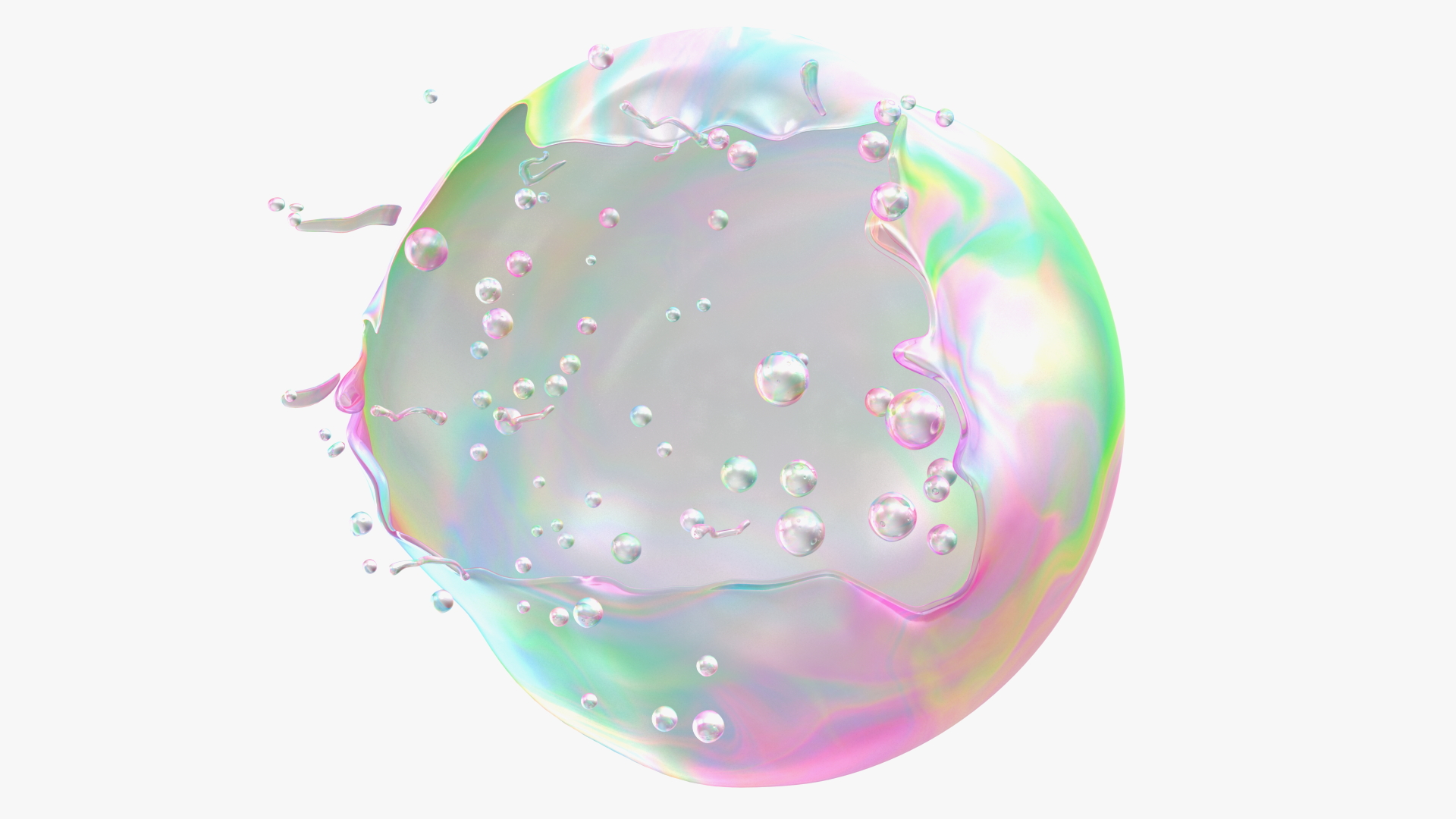 3D model Soap Bubble Burst Stage 4