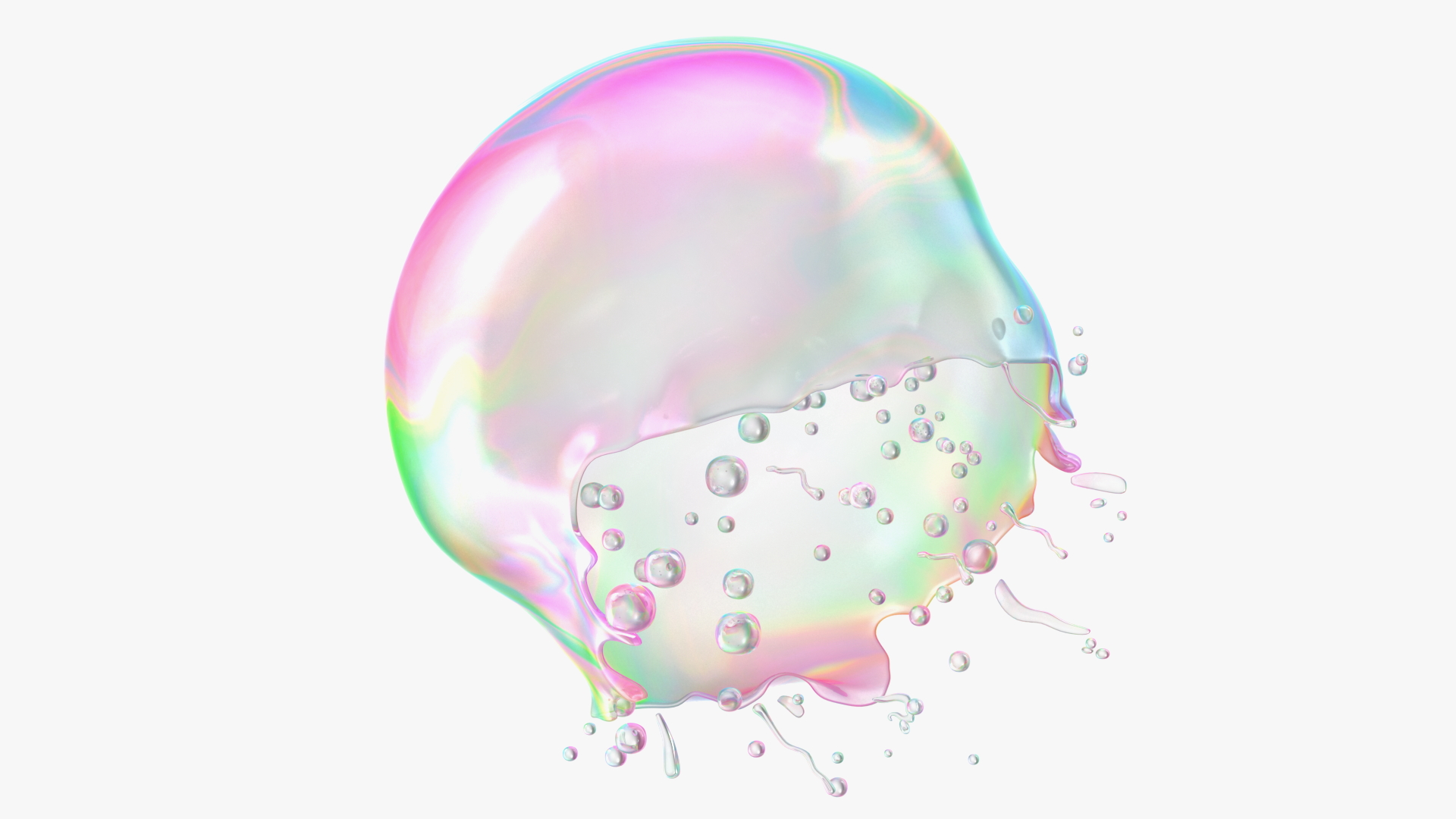 3D model Soap Bubble Burst Stage 4