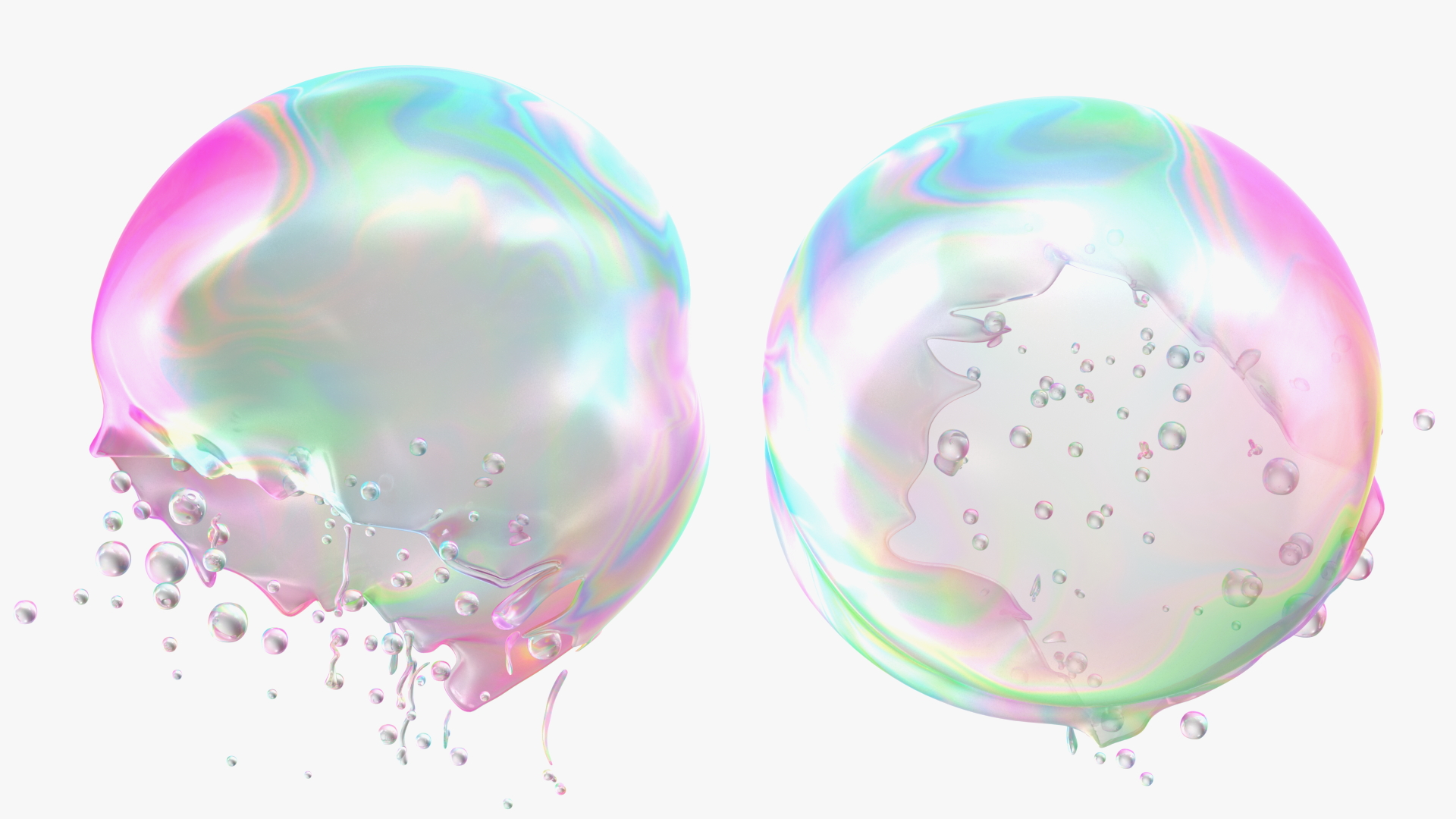 3D model Soap Bubble Burst Stage 4