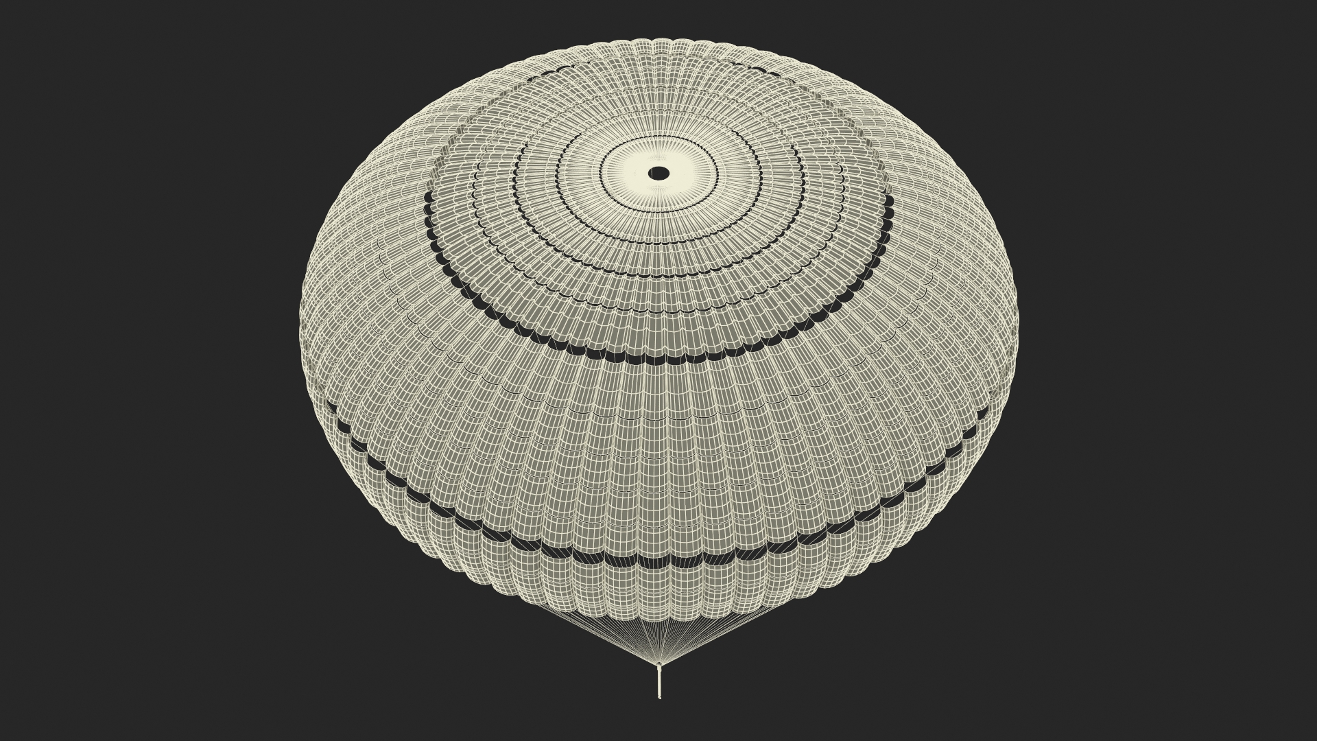 Subscale Parachute Single Yellow 3D