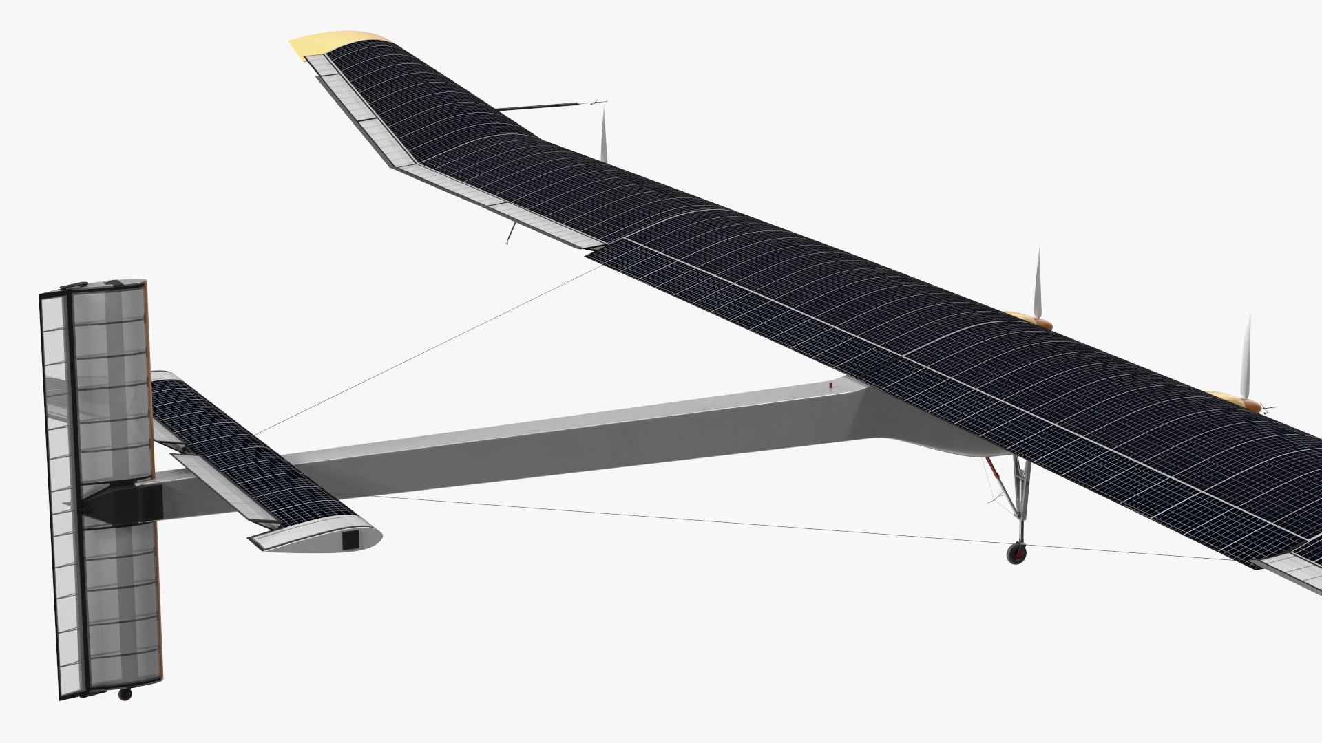 3D model Prototype of Solar Plane Rigged for Maya