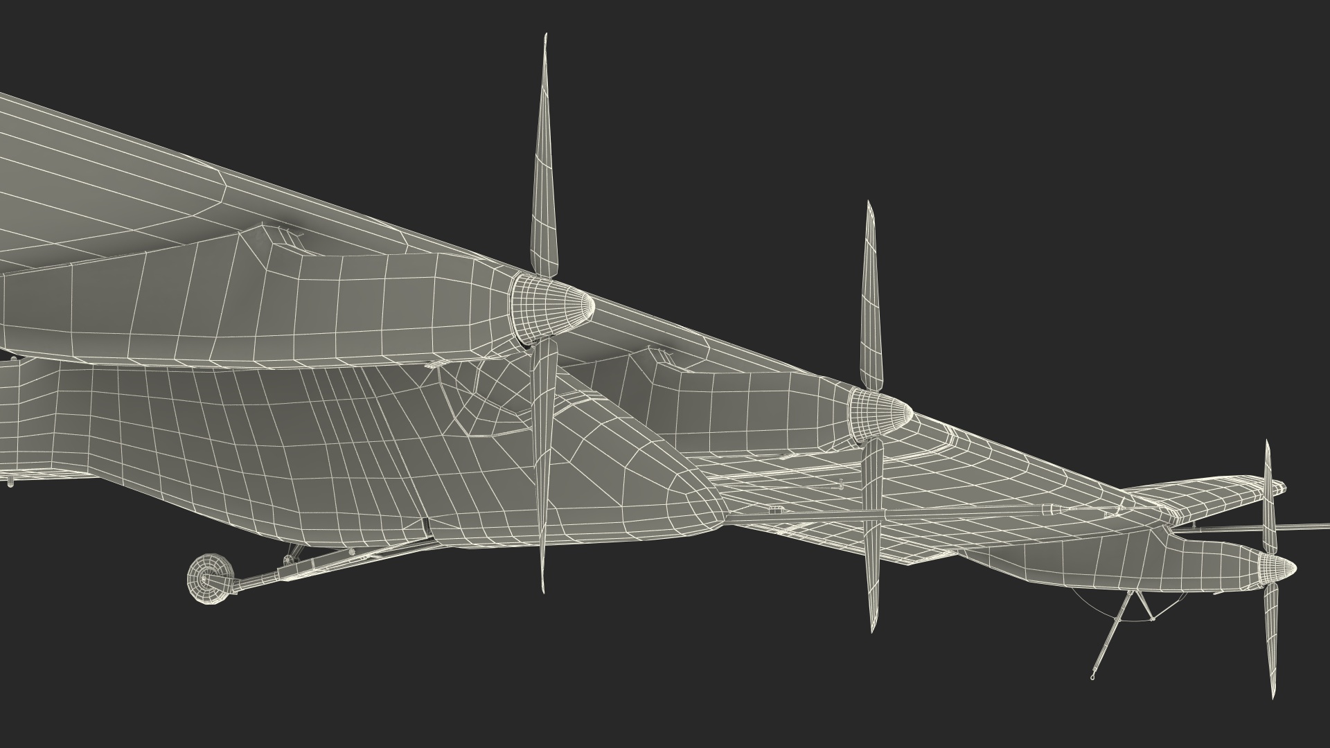 3D model Prototype of Solar Plane Rigged for Maya