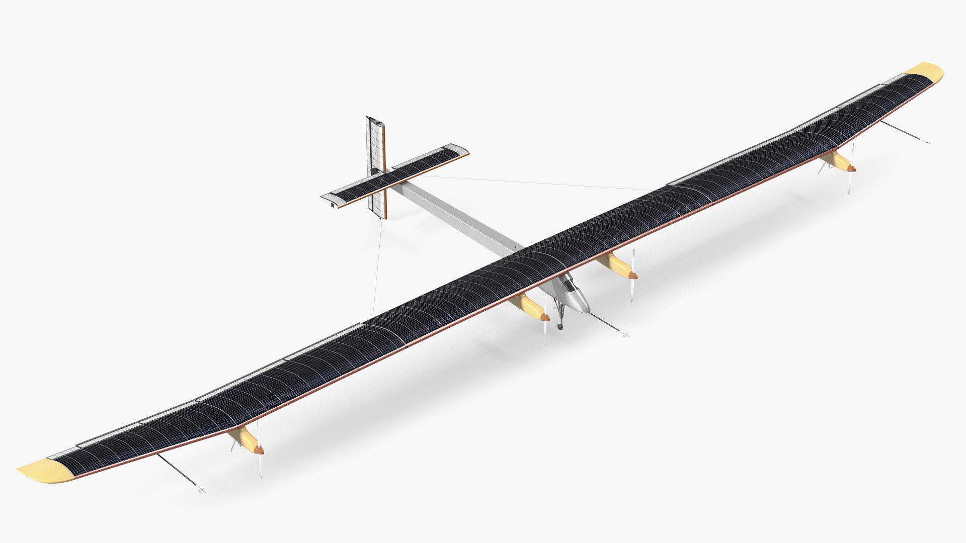 3D model Prototype of Solar Plane Rigged for Maya