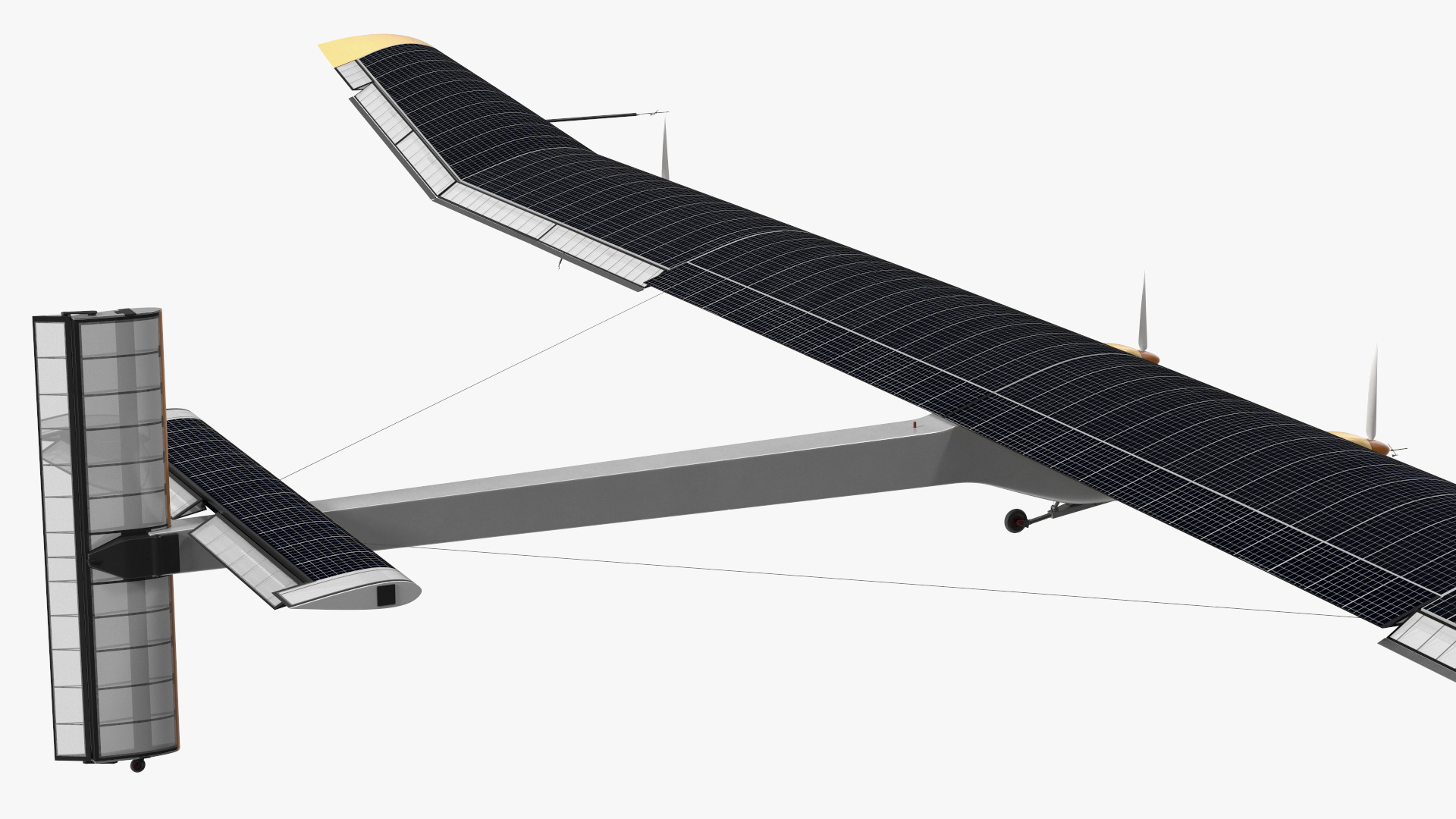 3D model Prototype of Solar Plane Rigged for Maya