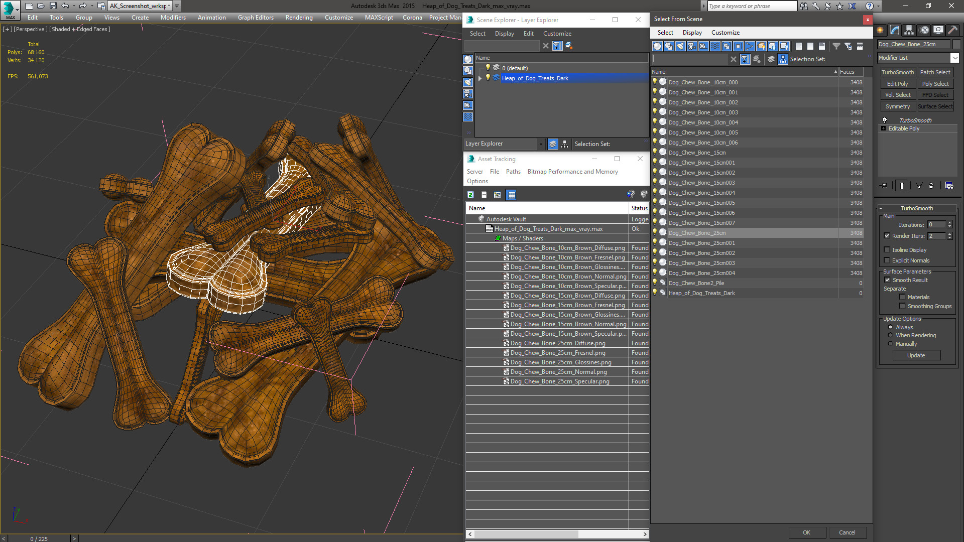 3D Heap of Dog Treats Dark model