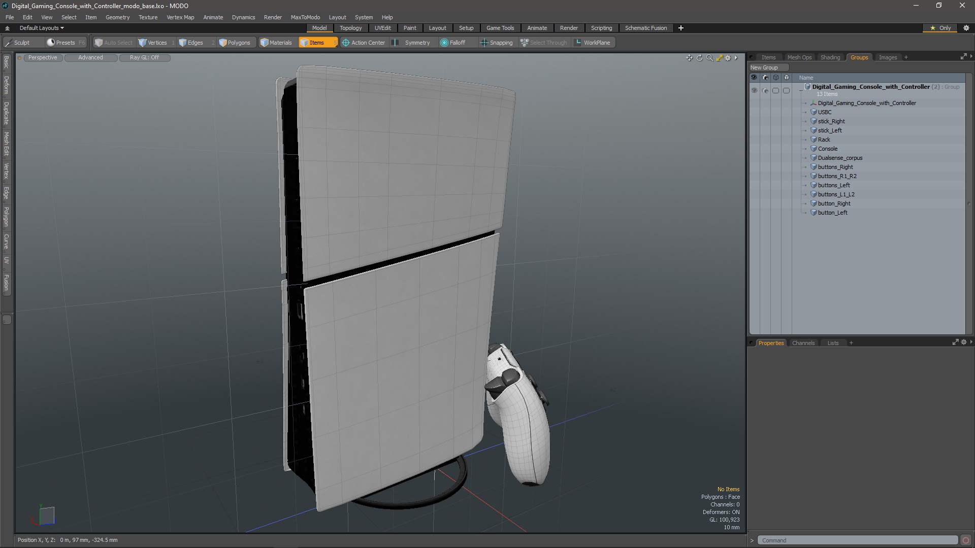 3D Digital Gaming Console with Controller model