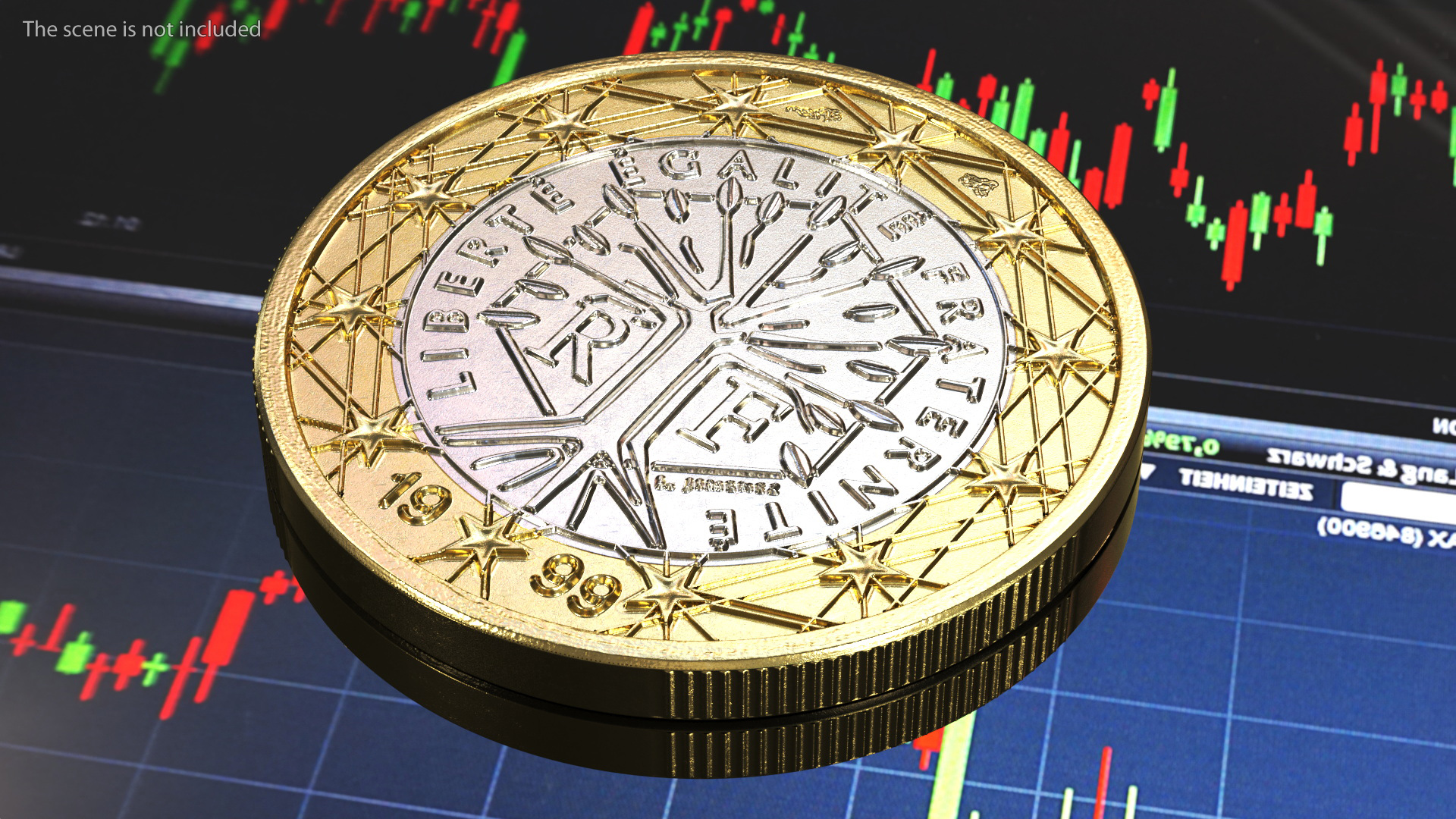 3D French 1 Euro Coin model