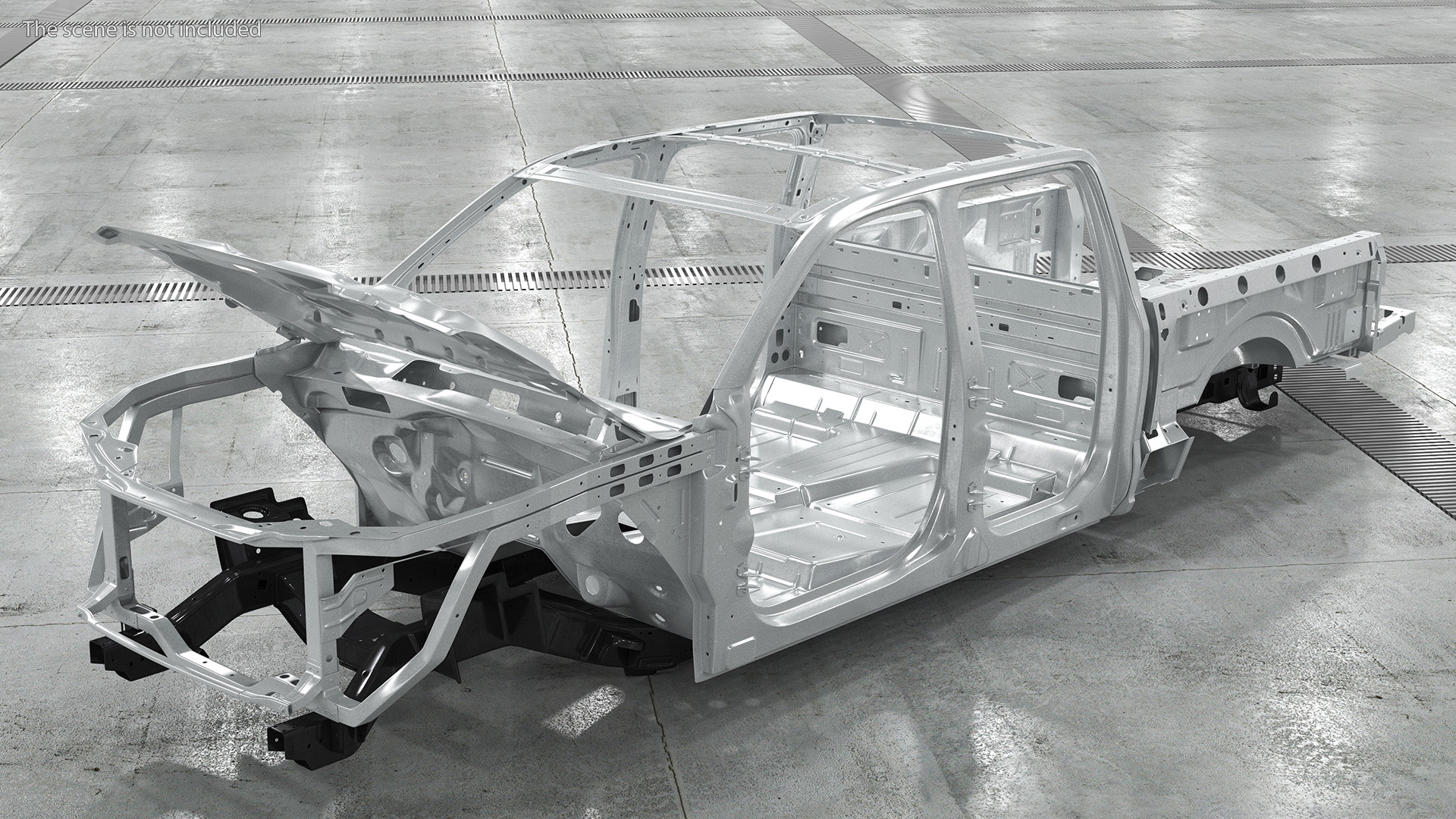 3D Pickup Truck Body Doorless