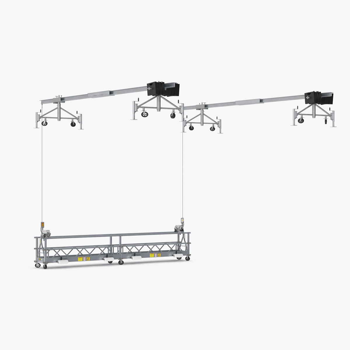 3D Window Cleaning Platform with Fastening to Roof Rigged for Cinema 4D model