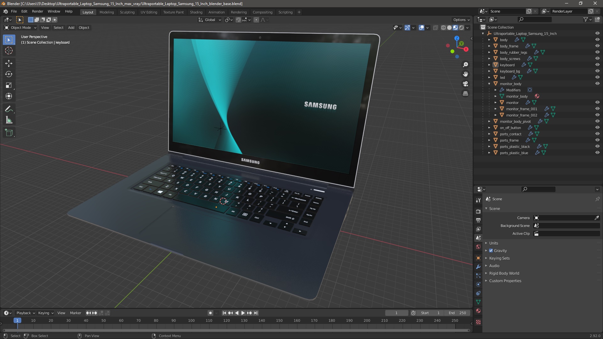 3D Ultraportable Laptop Samsung 15 Inch