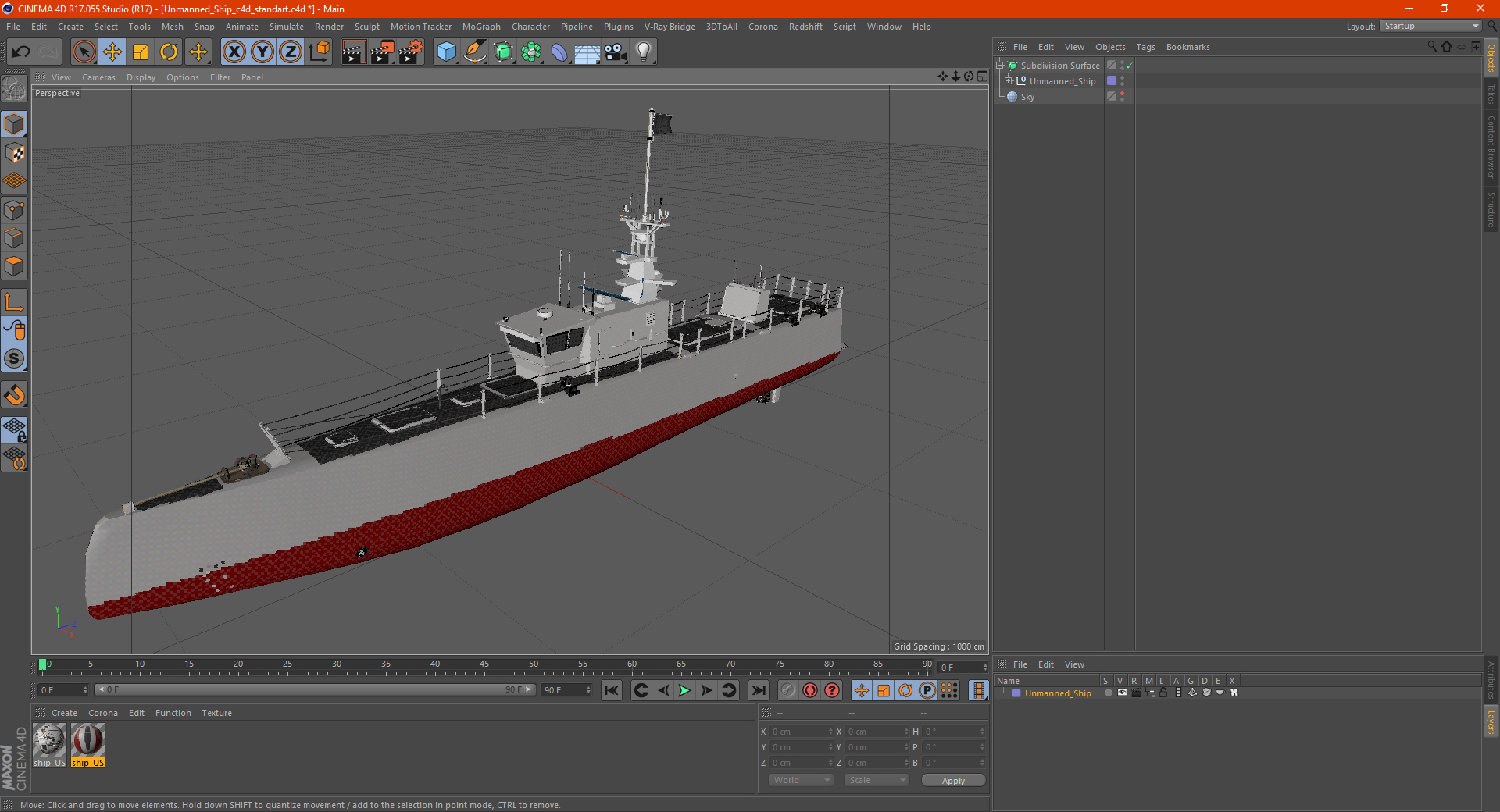 3D Unmanned Ship model