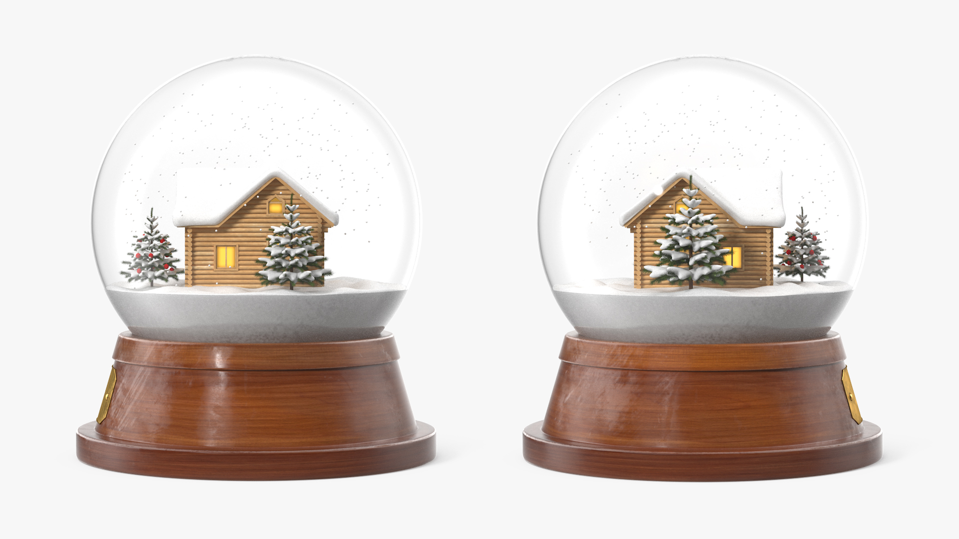 3D Christmas Snowglobe with House Snowing model