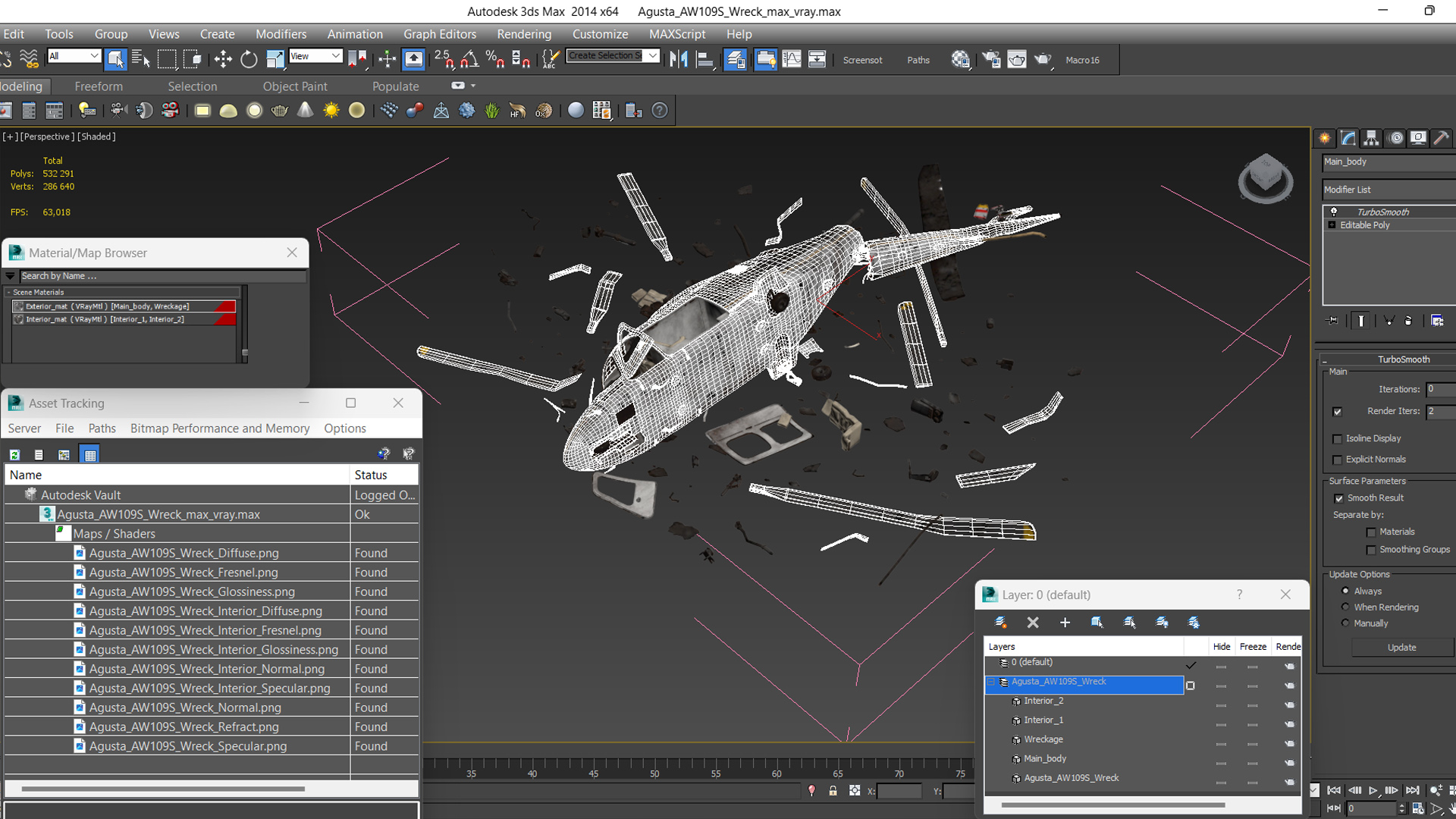 Agusta AW109S Wreck 3D model