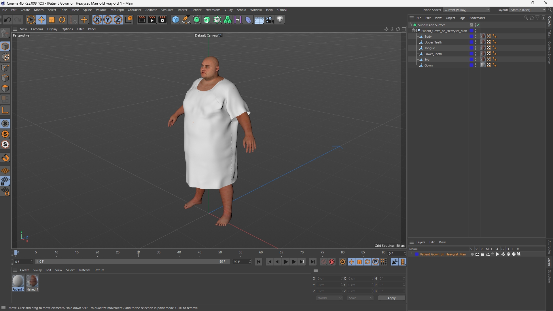 Patient Gown on Heavyset Man - view 12