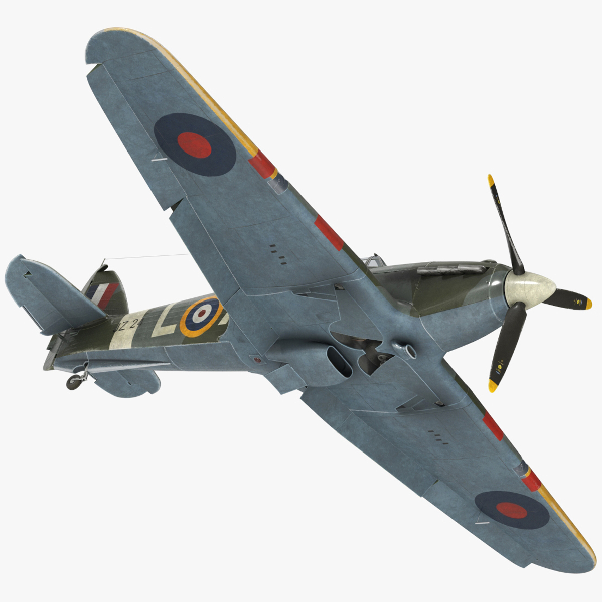 3D Hawker Hurricane Mk1 WW2 Fighter Rigged for Cinema 4D model