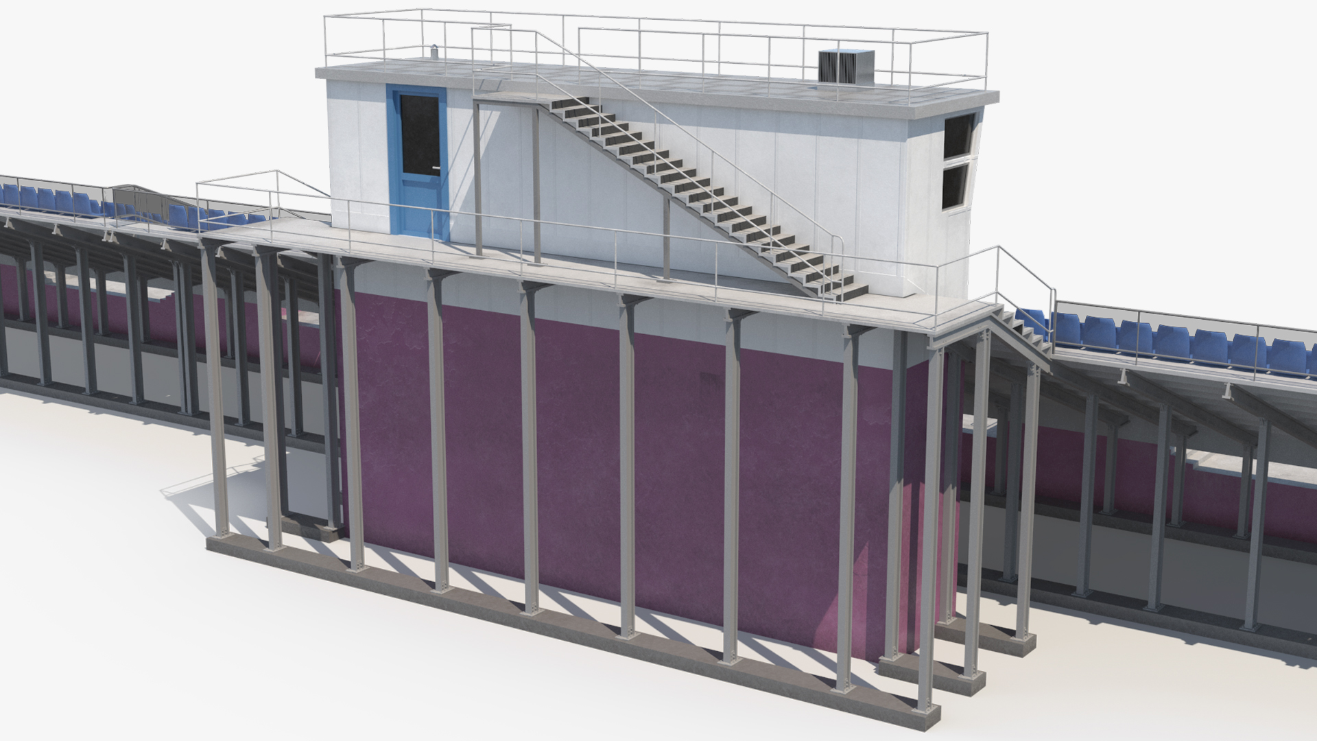 Sports Arena Grandstand with Central Booth - view 5