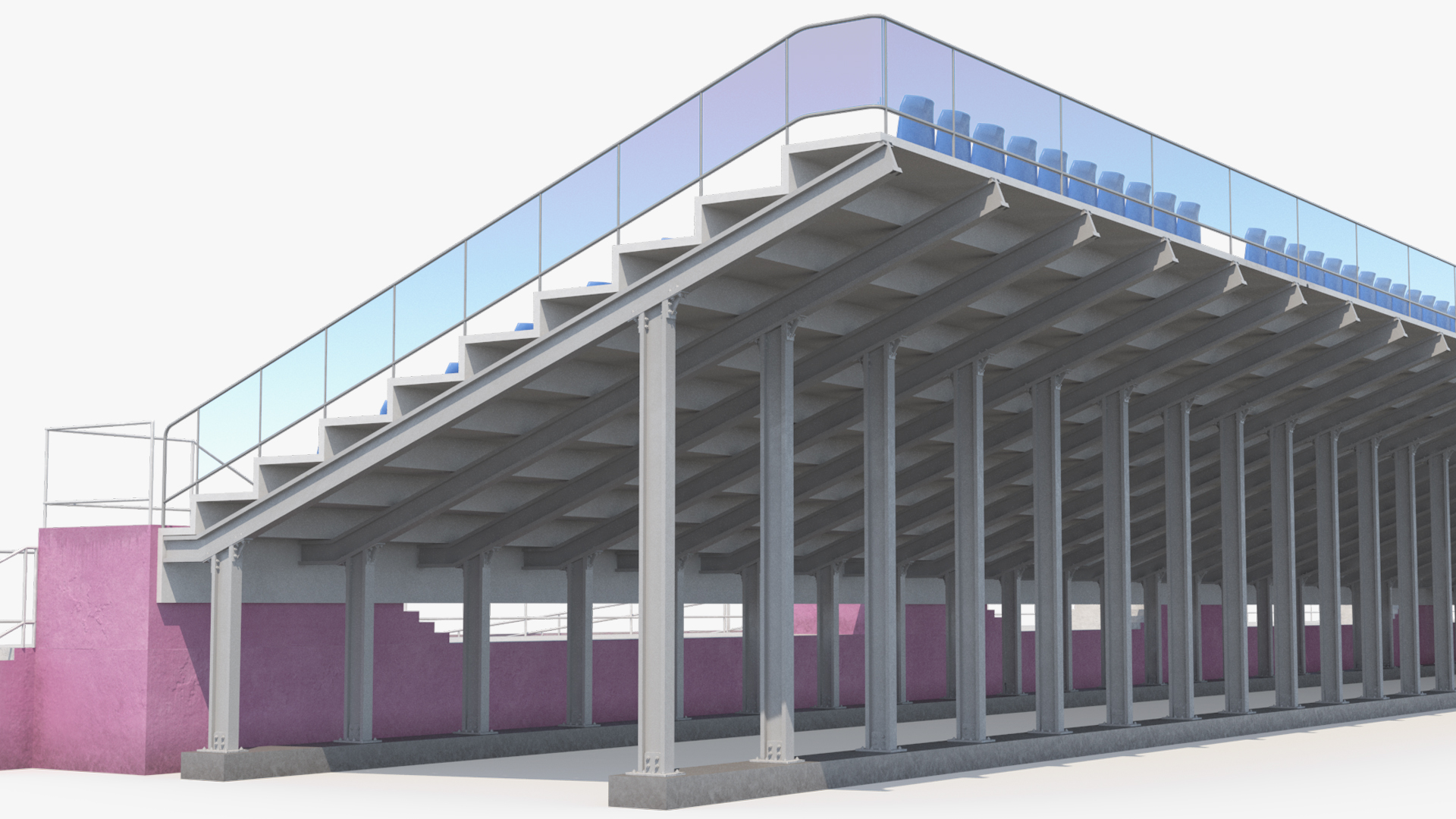 Sports Arena Grandstand with Central Booth - view 7