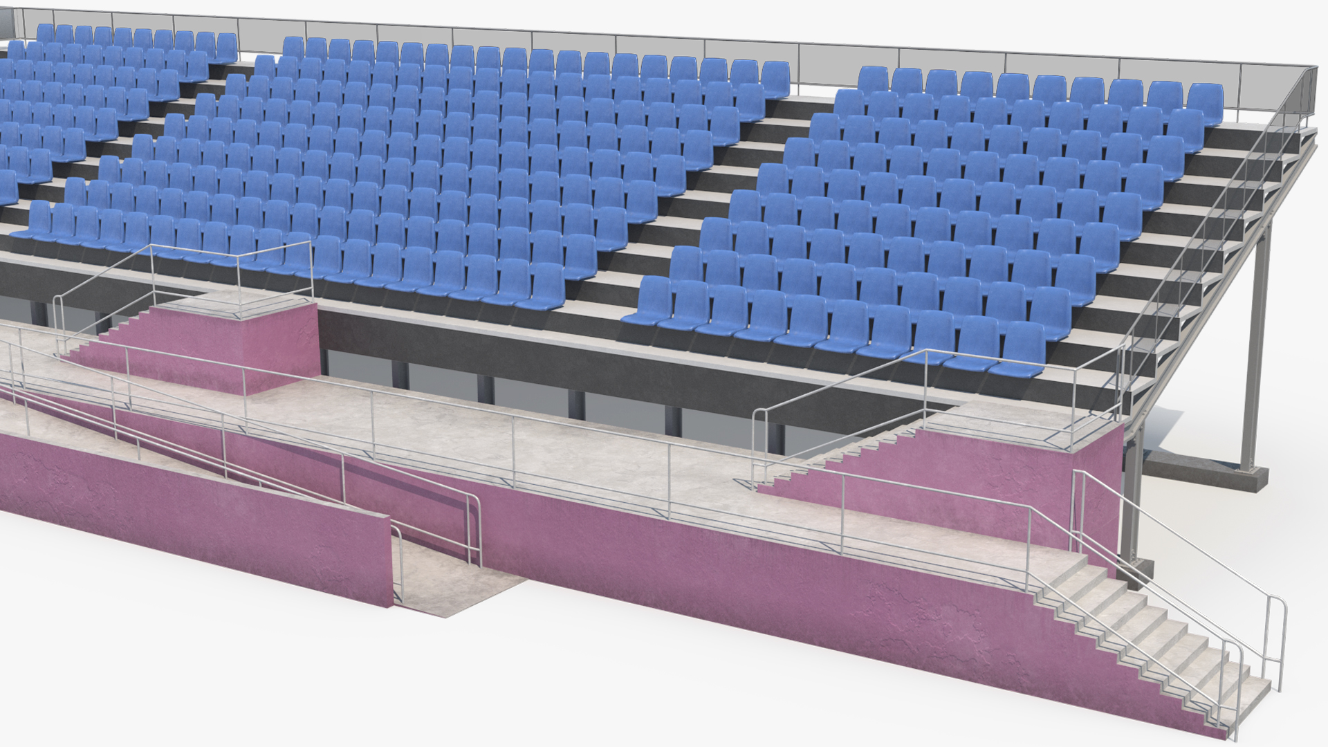Sports Arena Grandstand with Central Booth - view 6