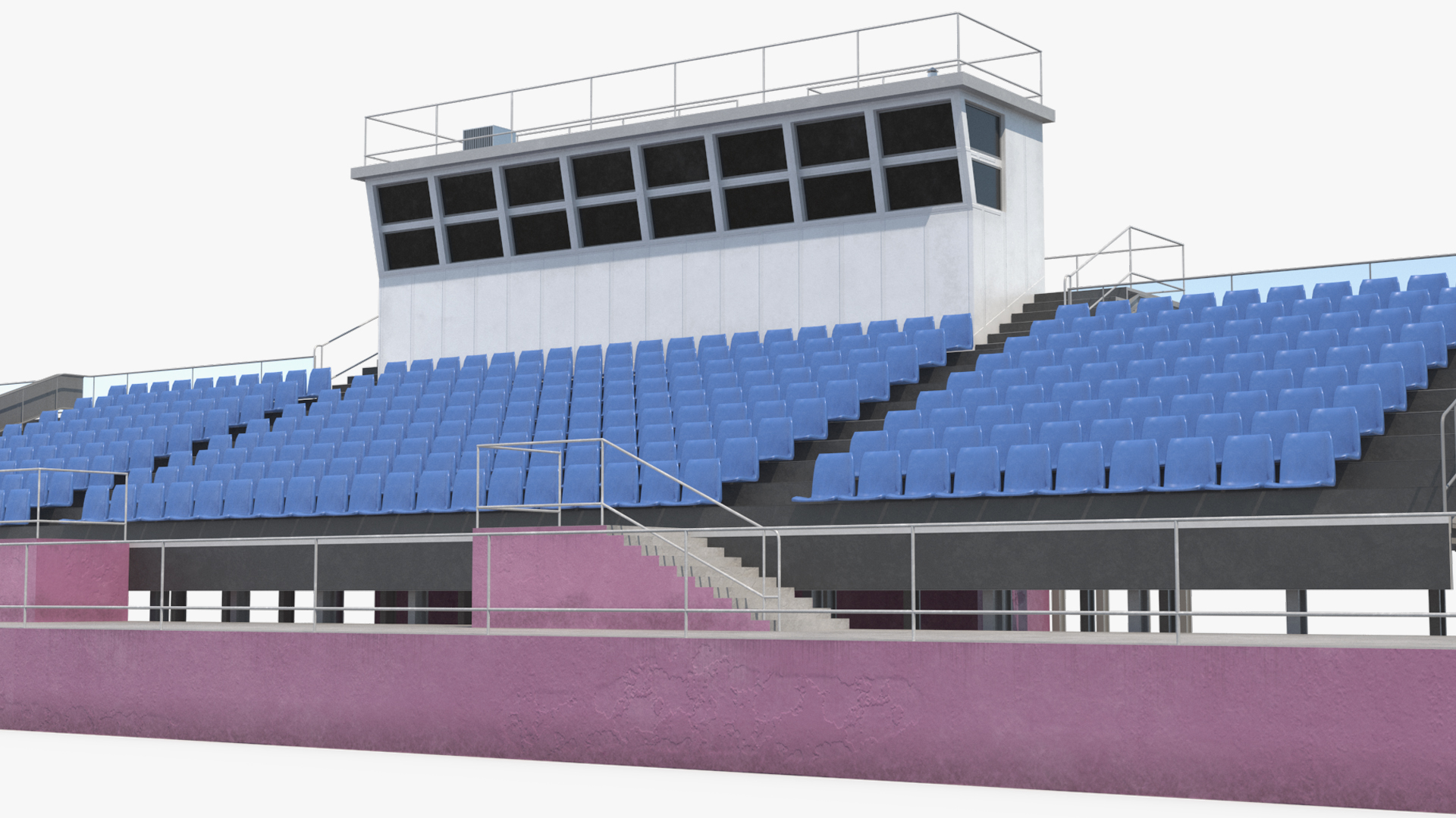 Sports Arena Grandstand with Central Booth - view 4