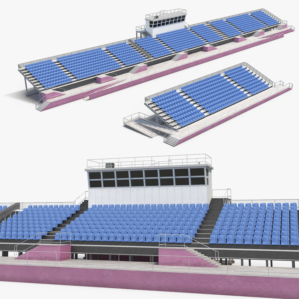 Sports Arena Grandstand with Central Booth - view 9