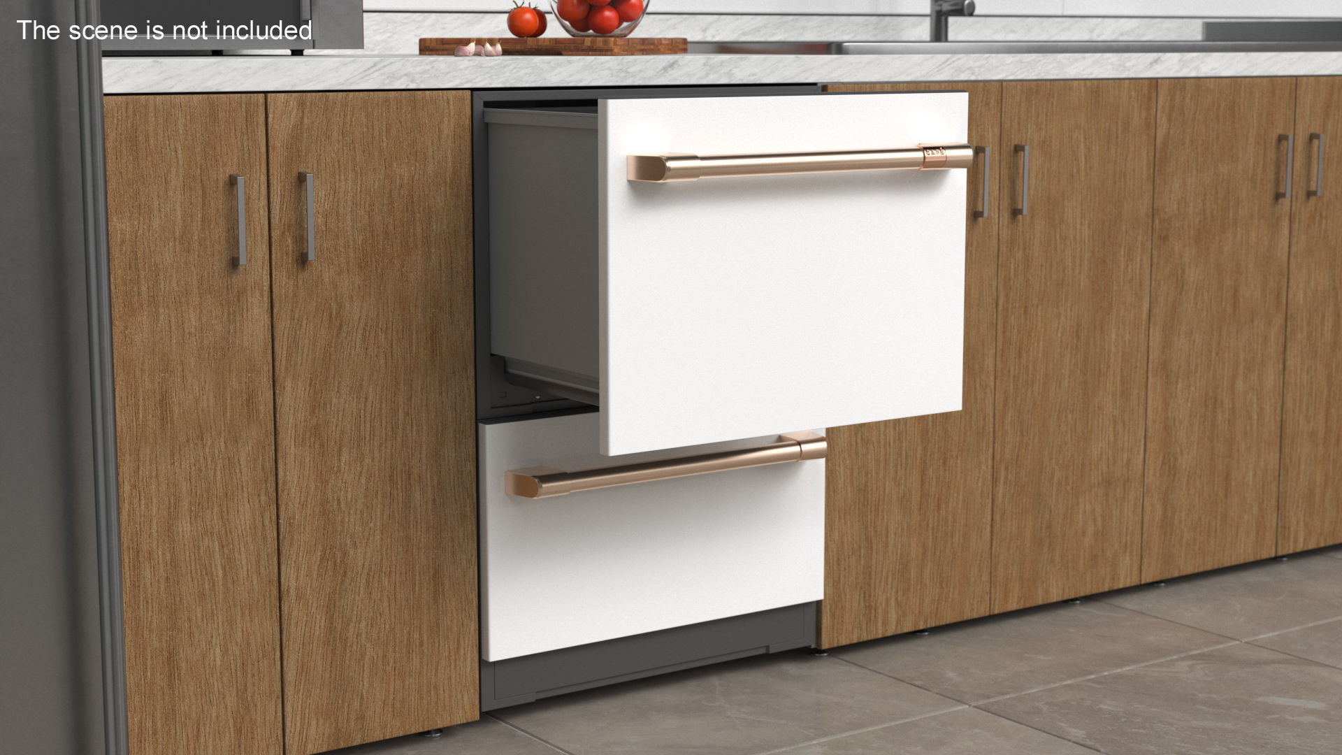 Dishwasher Double Drawer Cafe 24 Open 3D