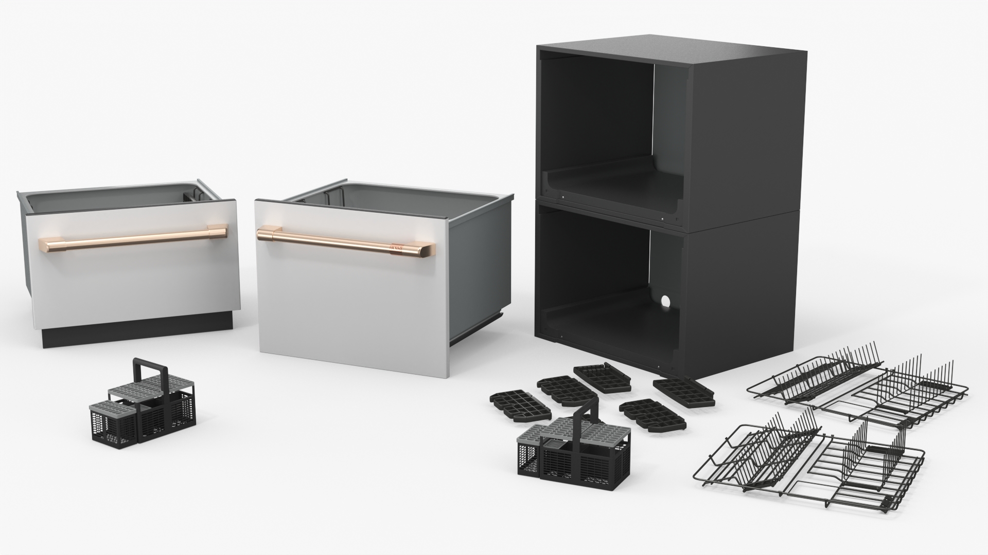 Dishwasher Double Drawer Cafe 24 Open 3D